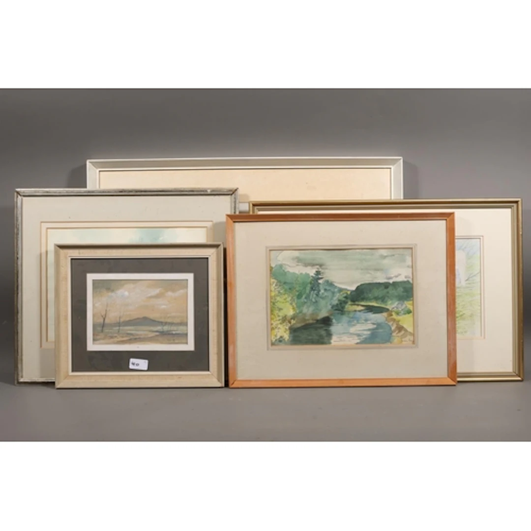 DEREK SCOTT LAUDER, dogs, watercolour painting, signed and d...