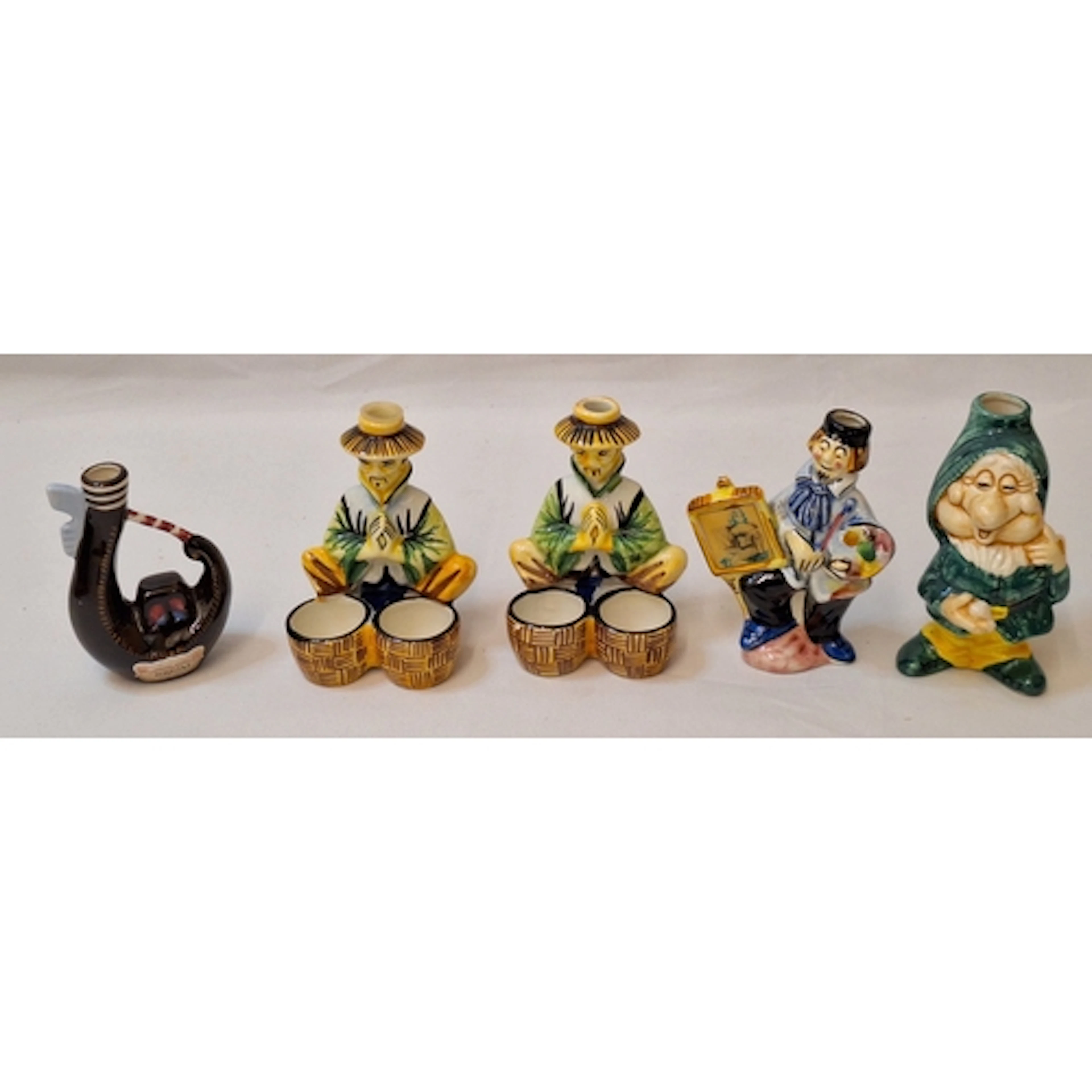 5 Vintage Drioli Novelty Bottle Decanters/Figurines, gondoli...