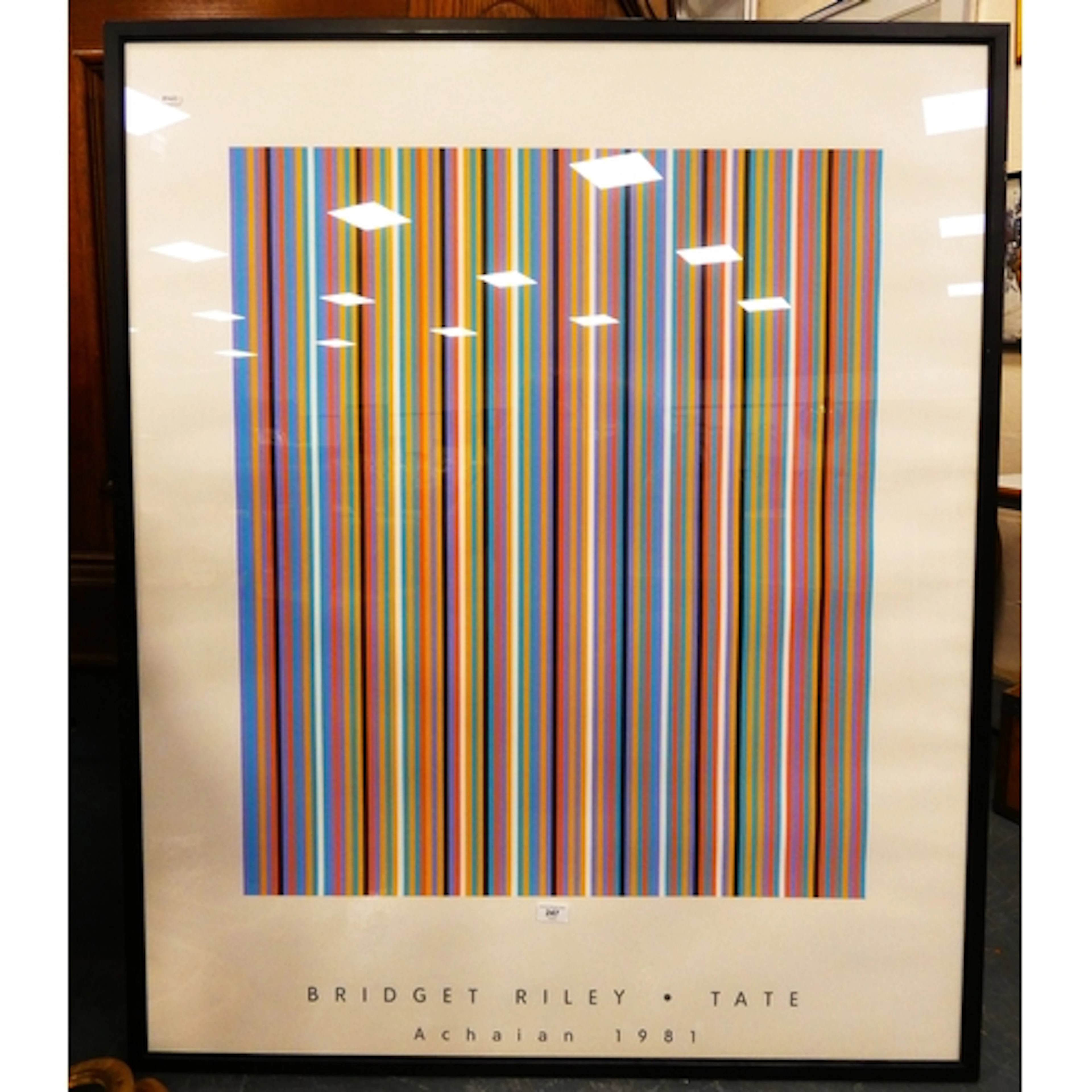 Tate Gallery large poster for Bridget Riley Archaian 1981, f...