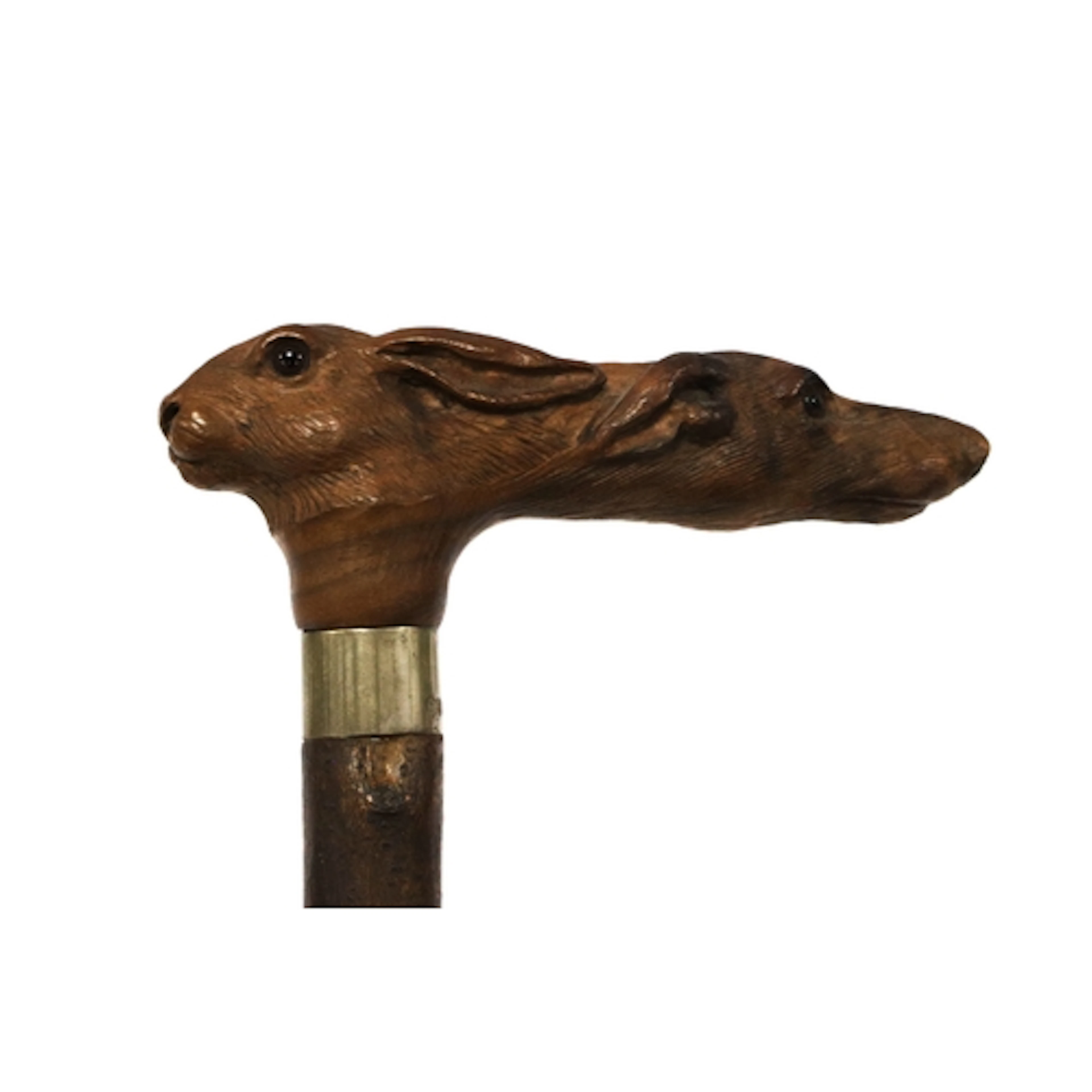 A Stan Randall Walking Cane, the handle carved with the head...
