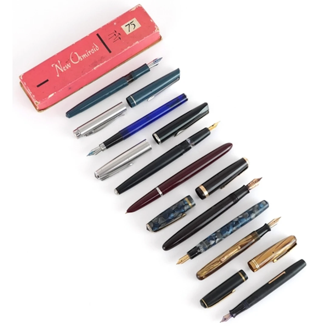 Eight antique and later fountain pens including Watermans, P...