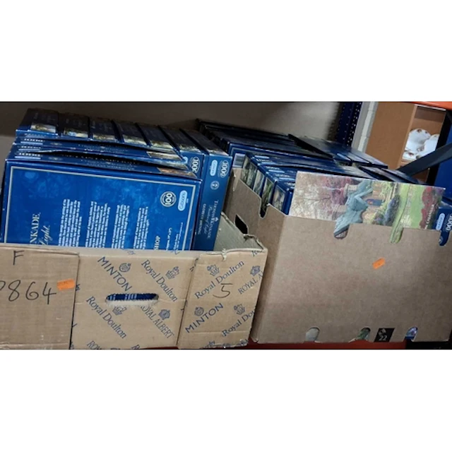 THREE BOXES OF GIBSONS JIGSAW PUZZLES, to include twenty-sev...