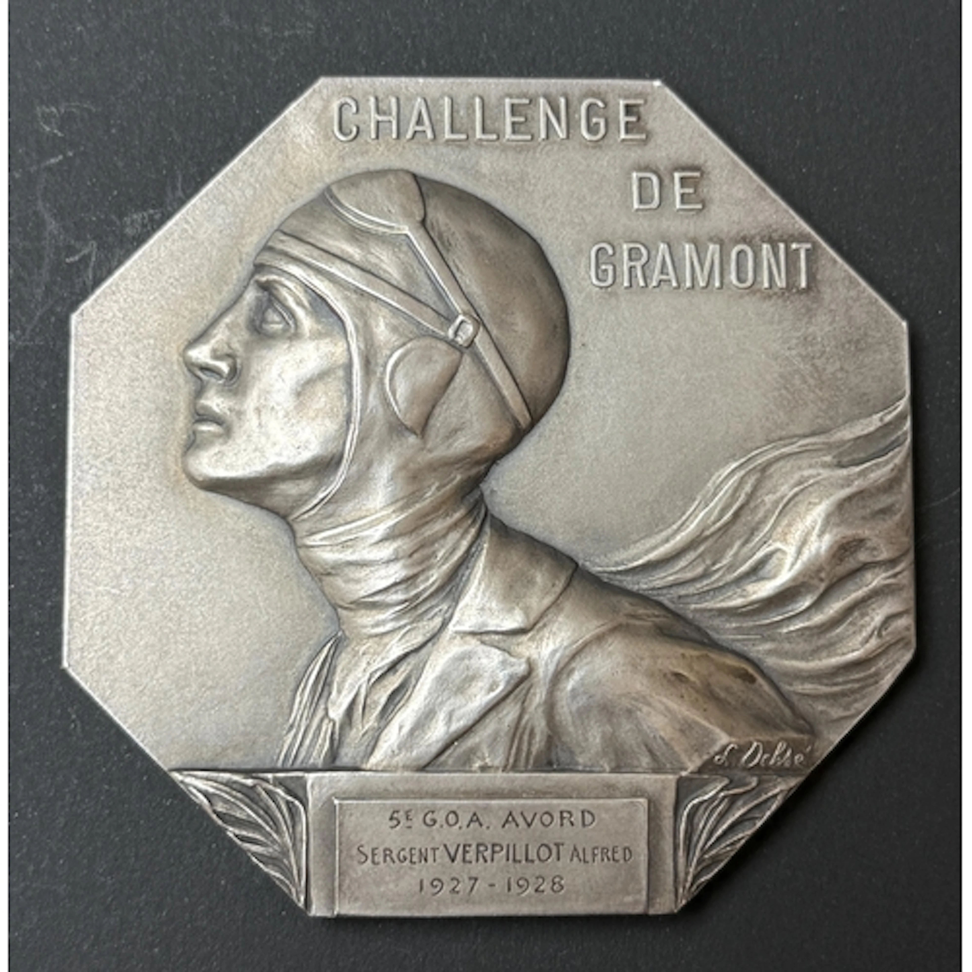 FRANCE, Challenge de Gramont, 1927, a uniface octagonal Silv...
