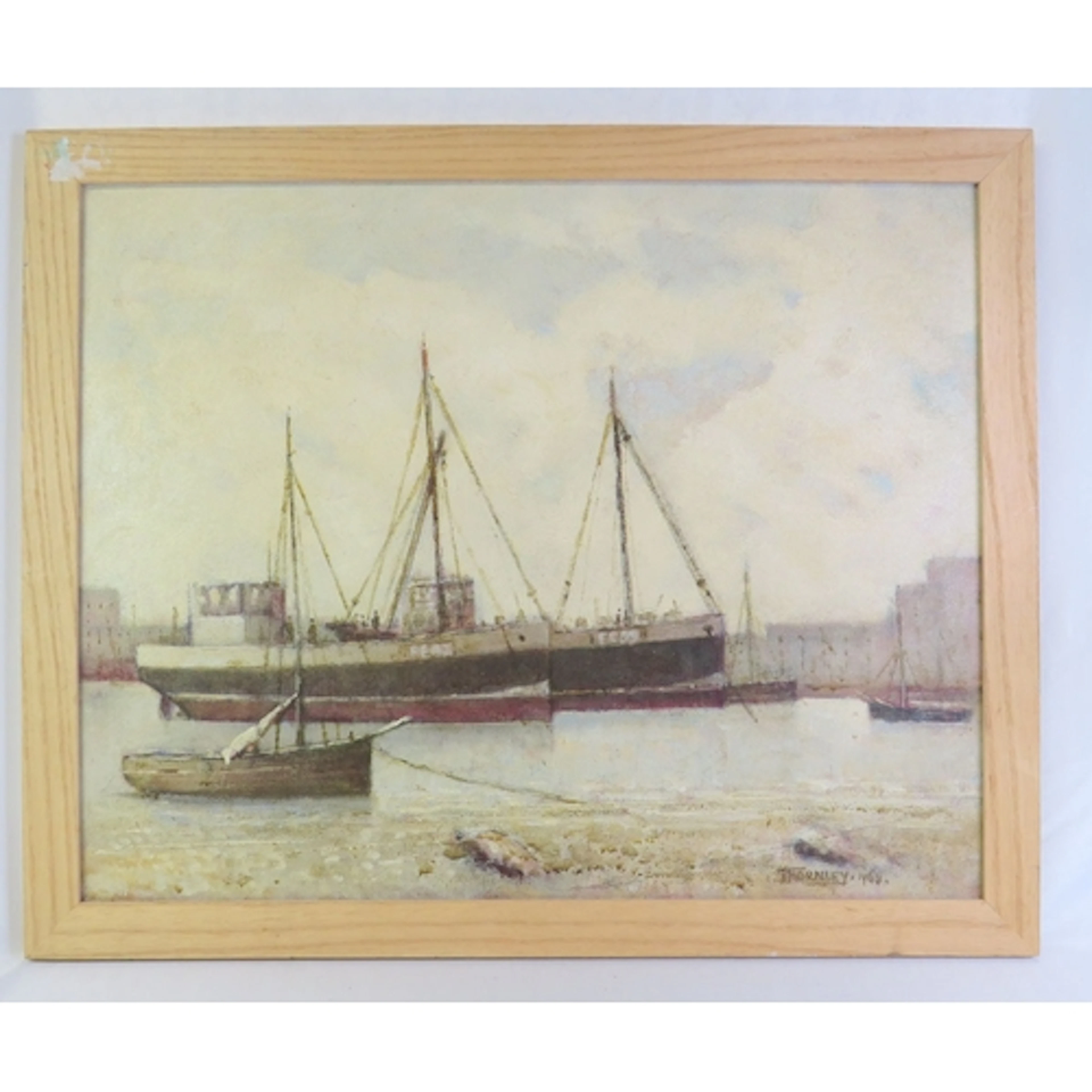 Framed Oil on Board, entitled 'The Inner Harbour Folkestone'...