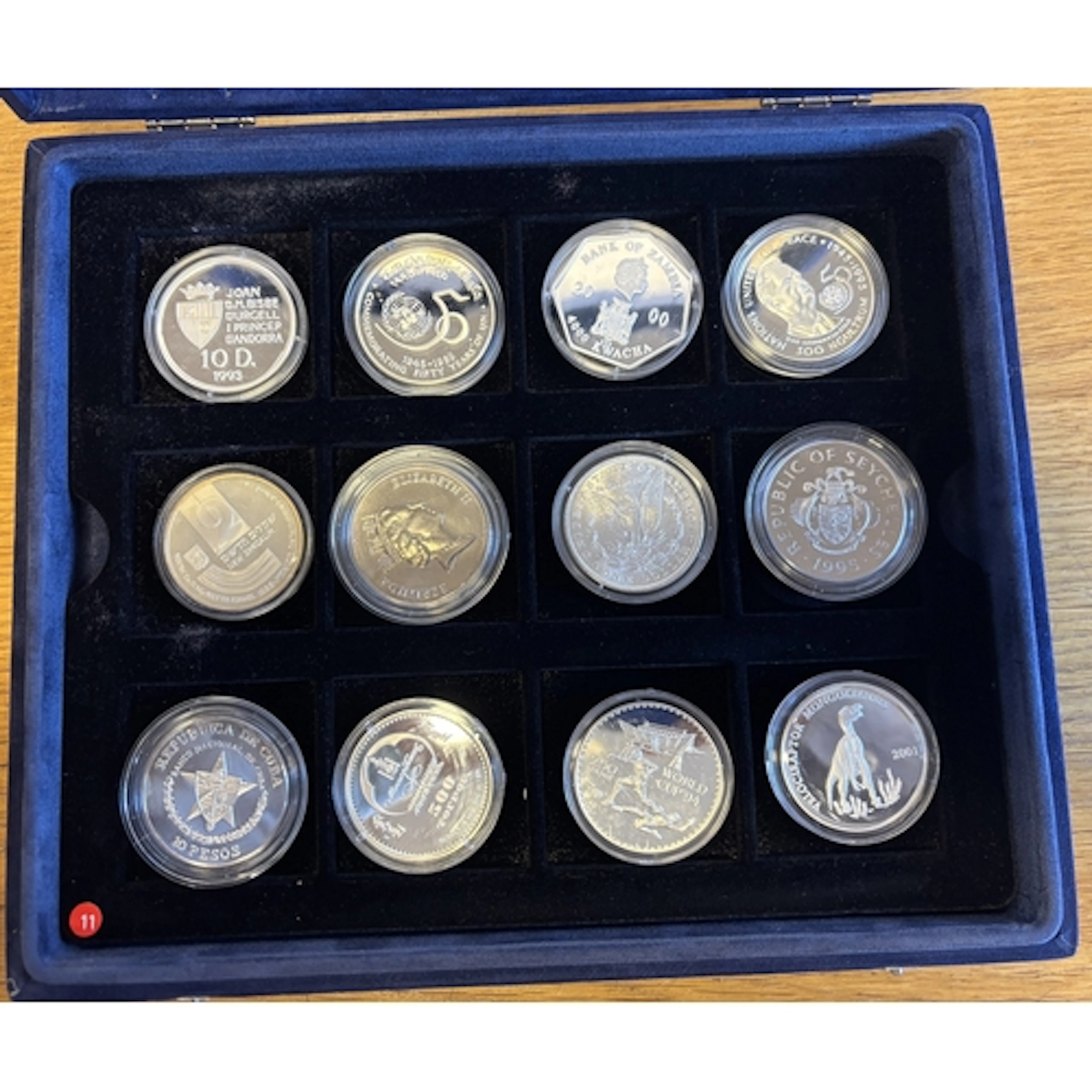 Collection in coin case, mostly silver, including proof FDC ...