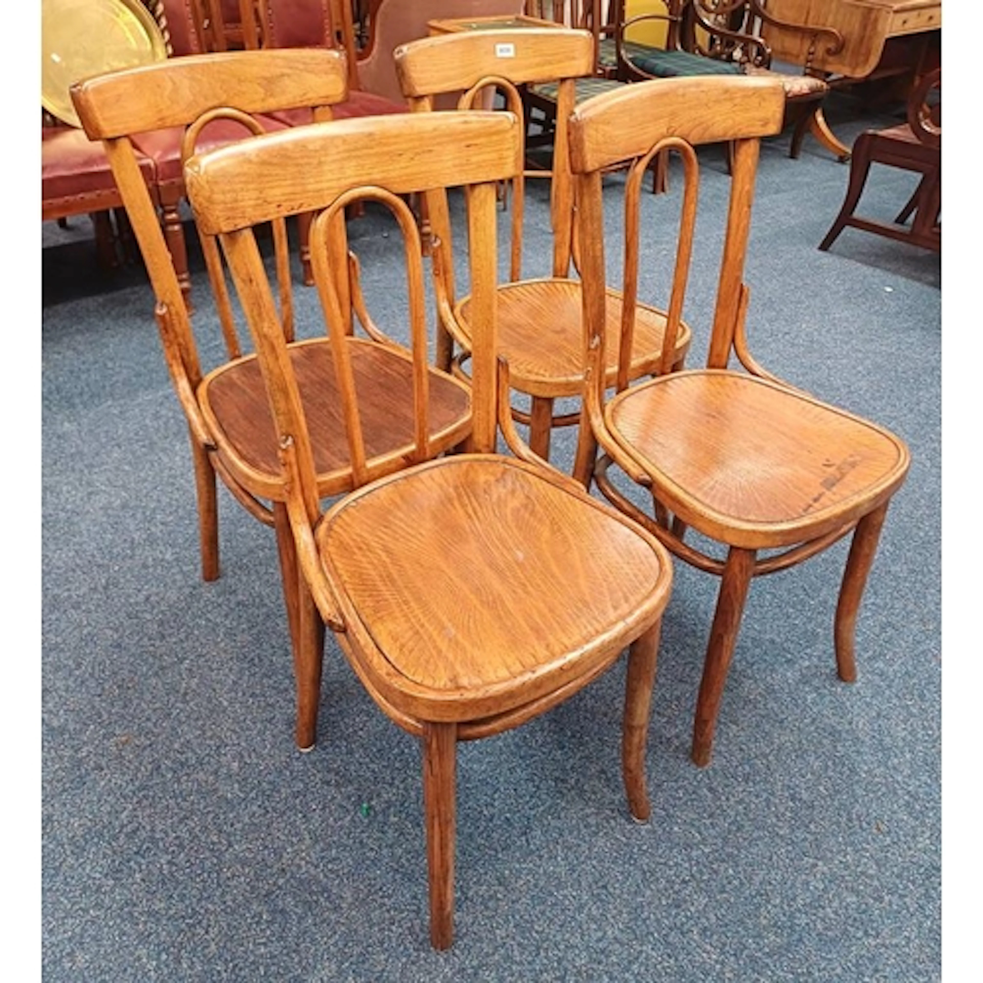 SET OF 4 EARLY 20TH CENTURY THONET BENTWOOD CHAIRS - LABELLE...