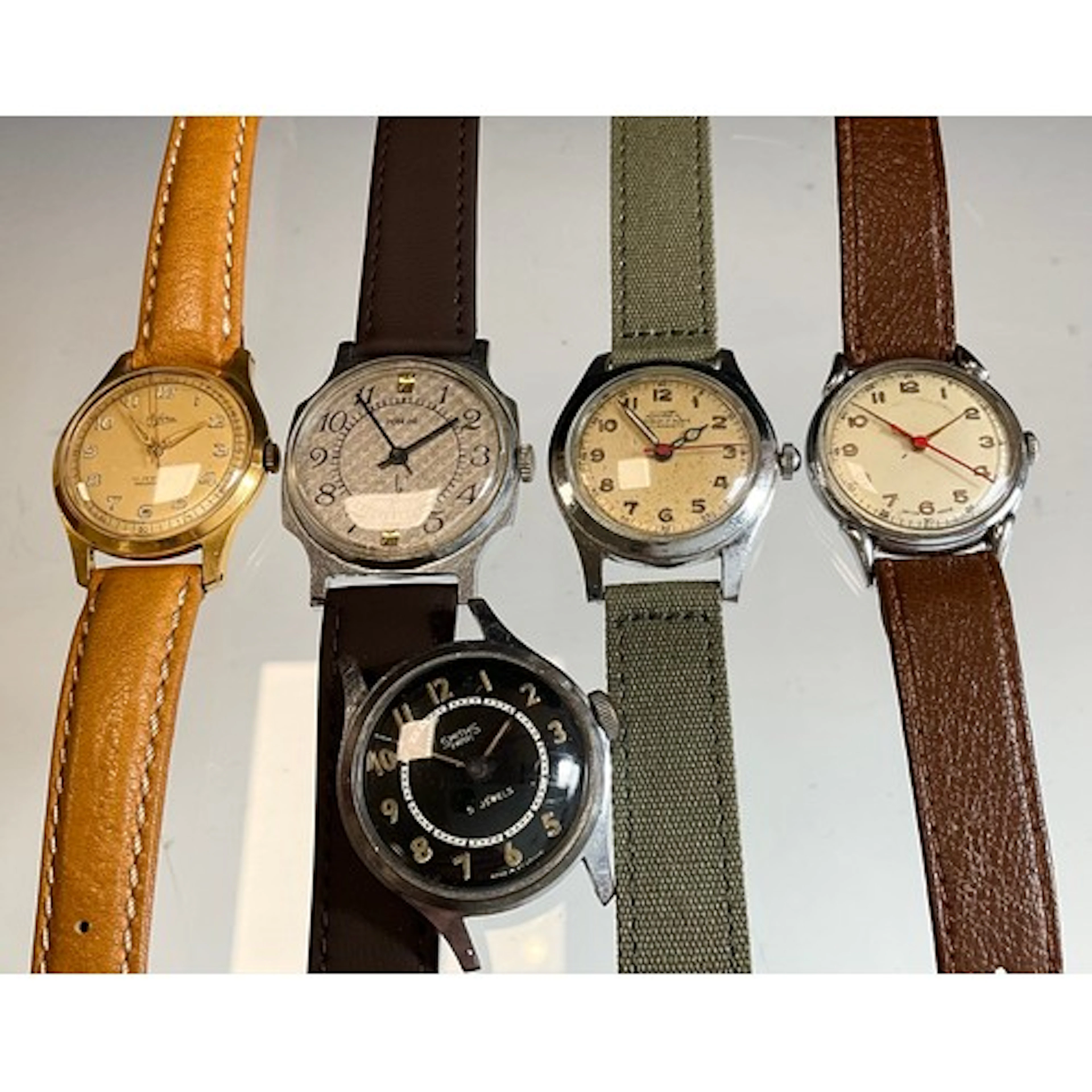 Watches - 1950s Bifora 16 jewel shockproof, gilt dial, raise...