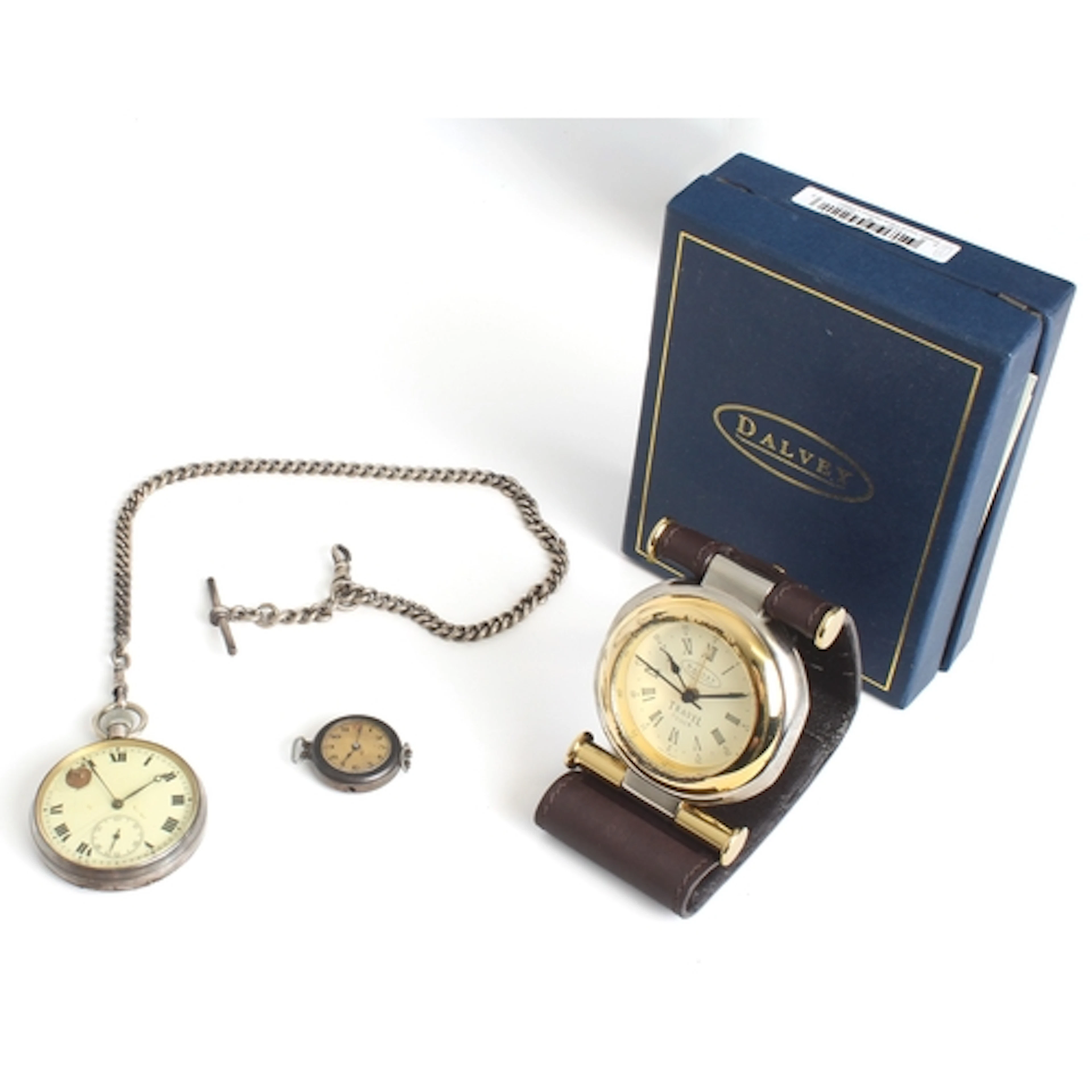 A silver curb link Albert pocket watch chain - hallmarked He...