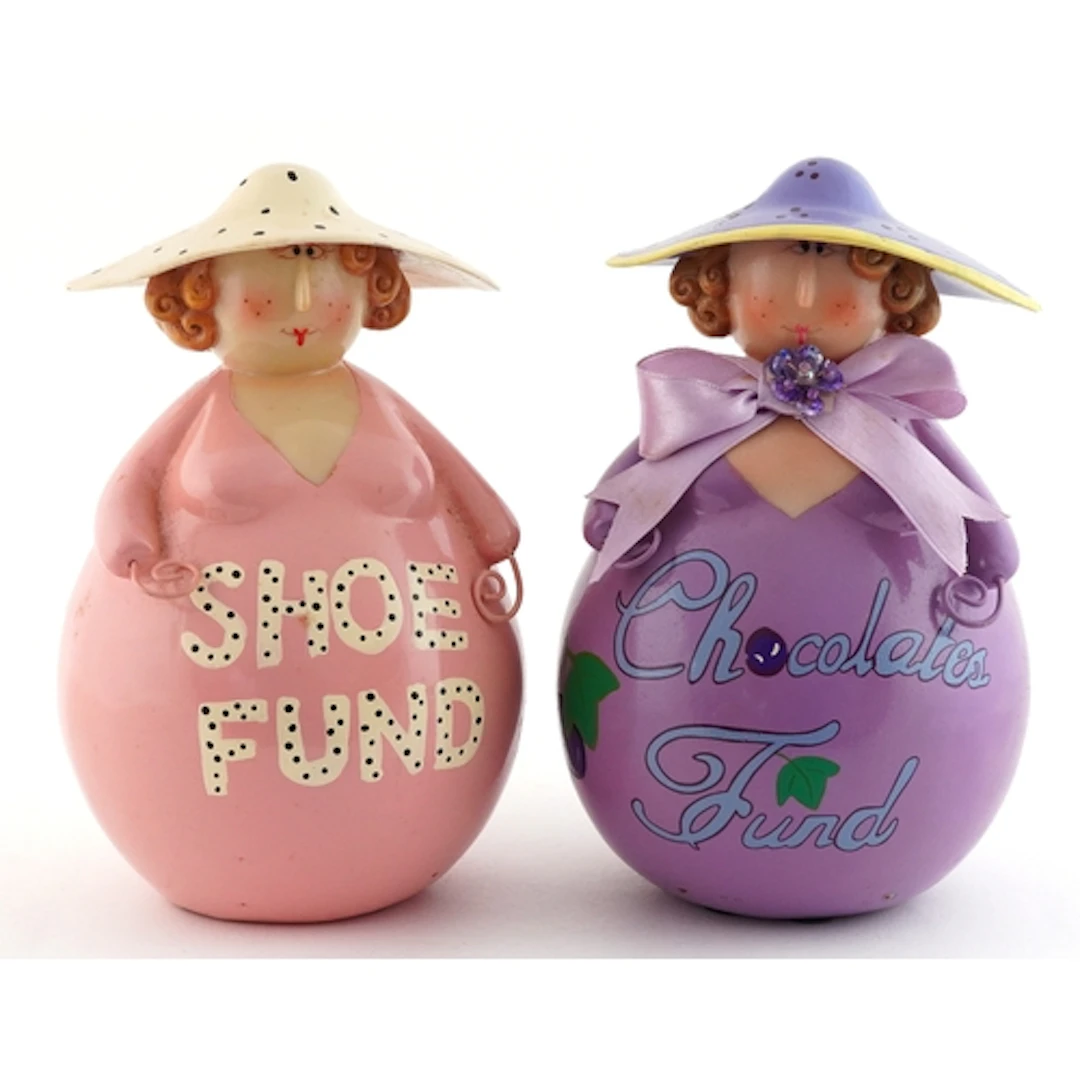 Two novelty pottery money banks in the form of Ladies - Shoe...