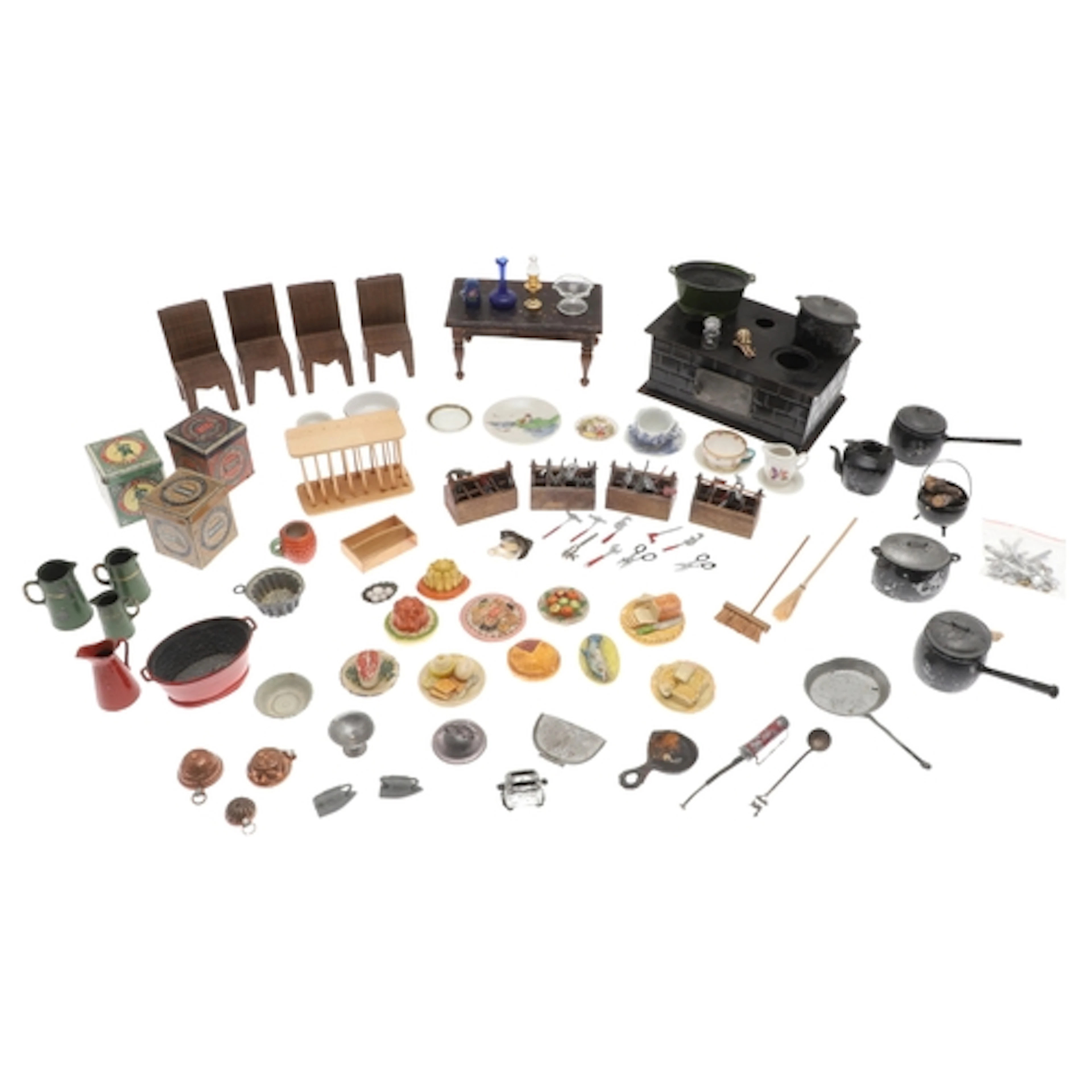 DOLLS HOUSE ACCESSORIES INCLUDING KITCHEN ITEMS. Including a...