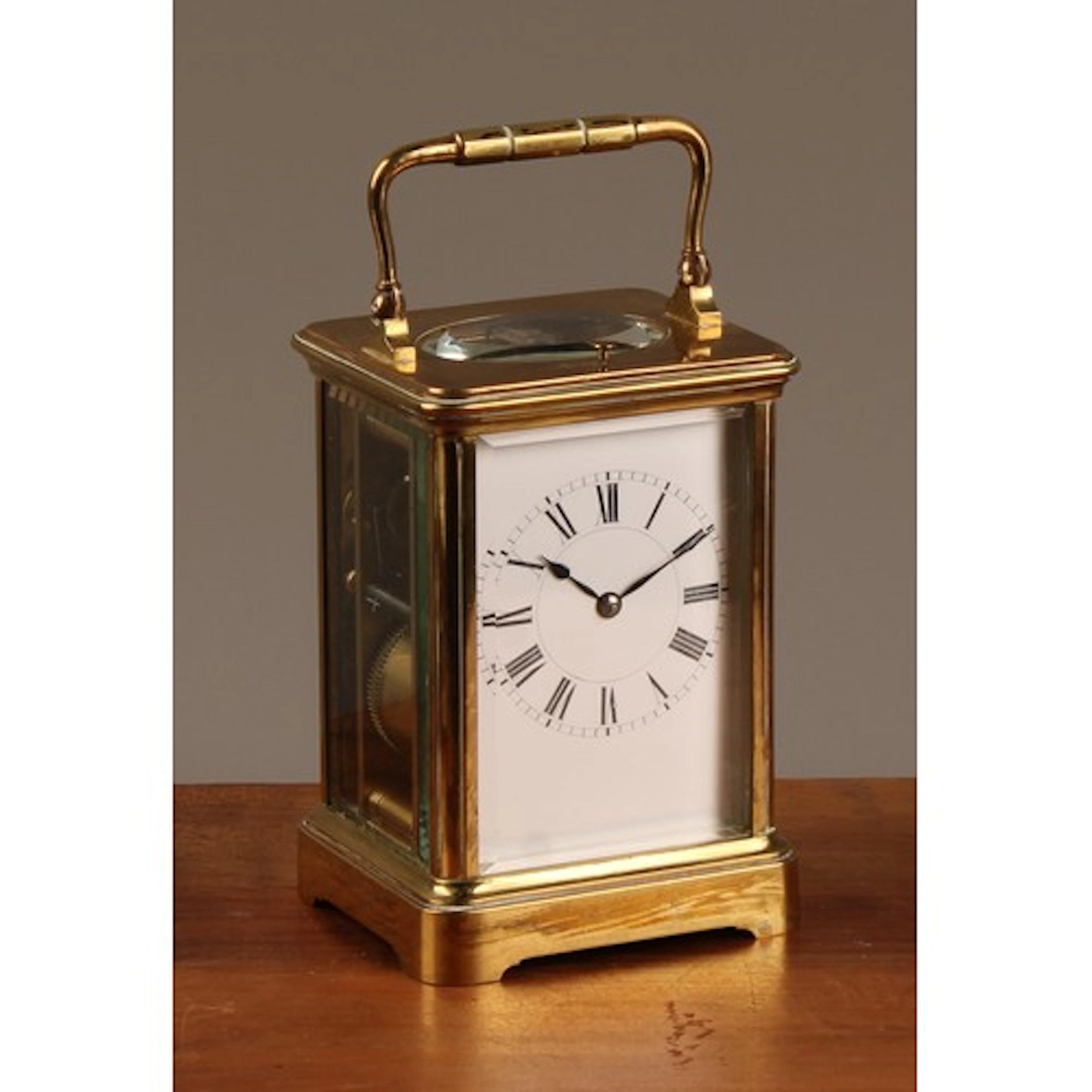 A French lacquered brass repeater carriage timepiece, by Hen...