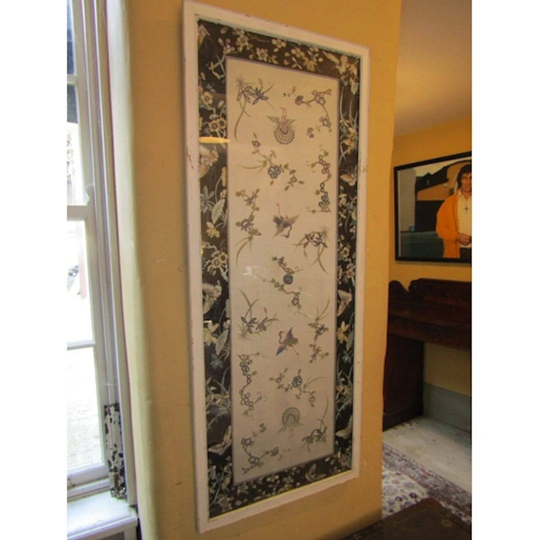 Antique Silk Work Eastern Panel Framed and Glazed Approximat...