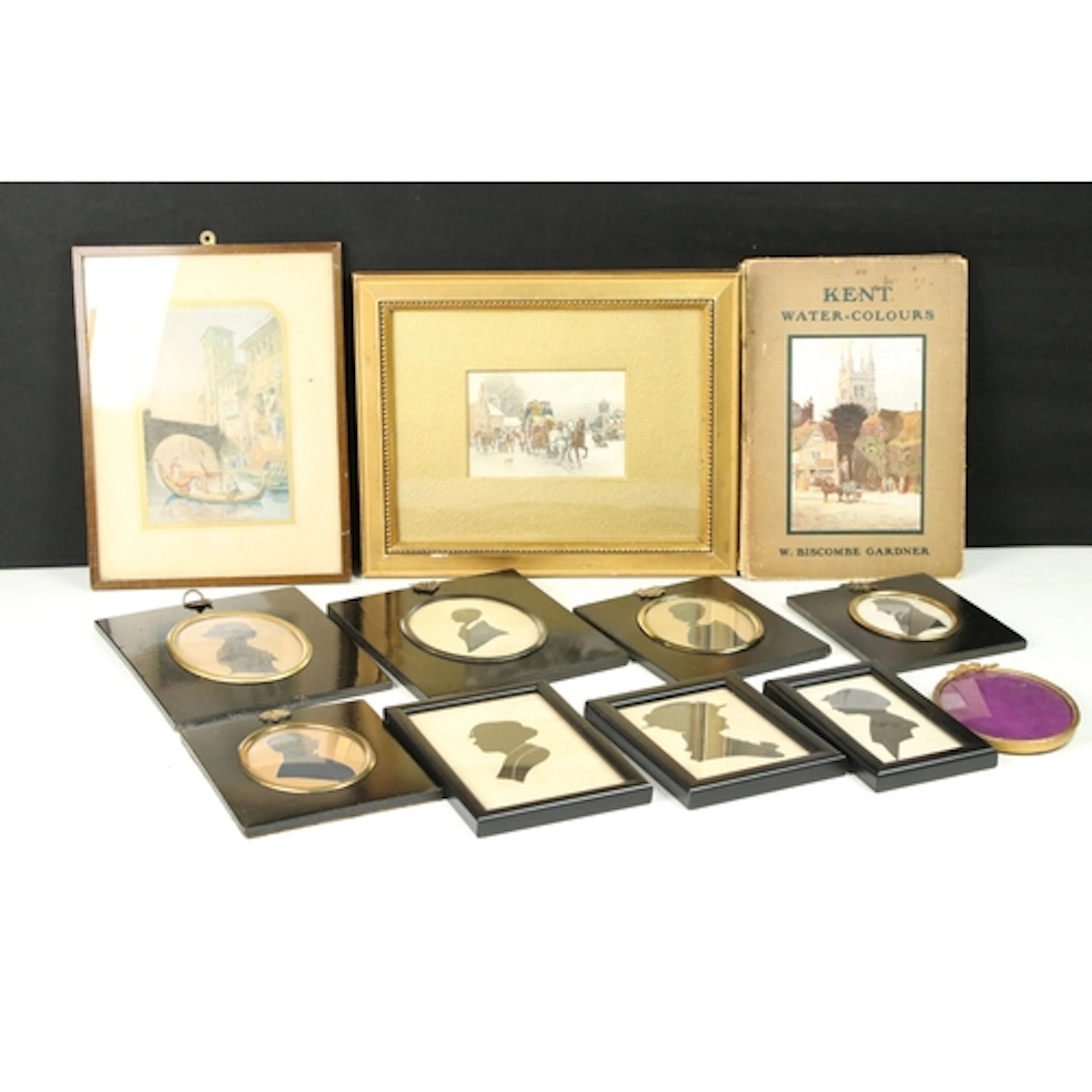 Collection of antique and later portrait silhouettes, to com...