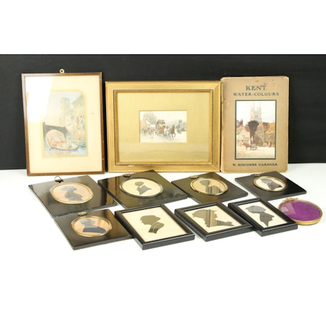 Collection of antique and later portrait silhouettes, to com...