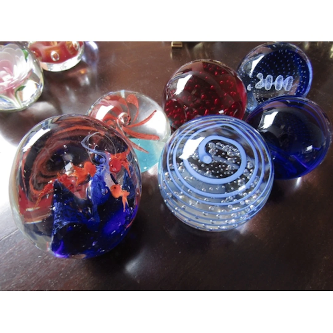 Collection of Six Vintage French Paperweights Good Original ...