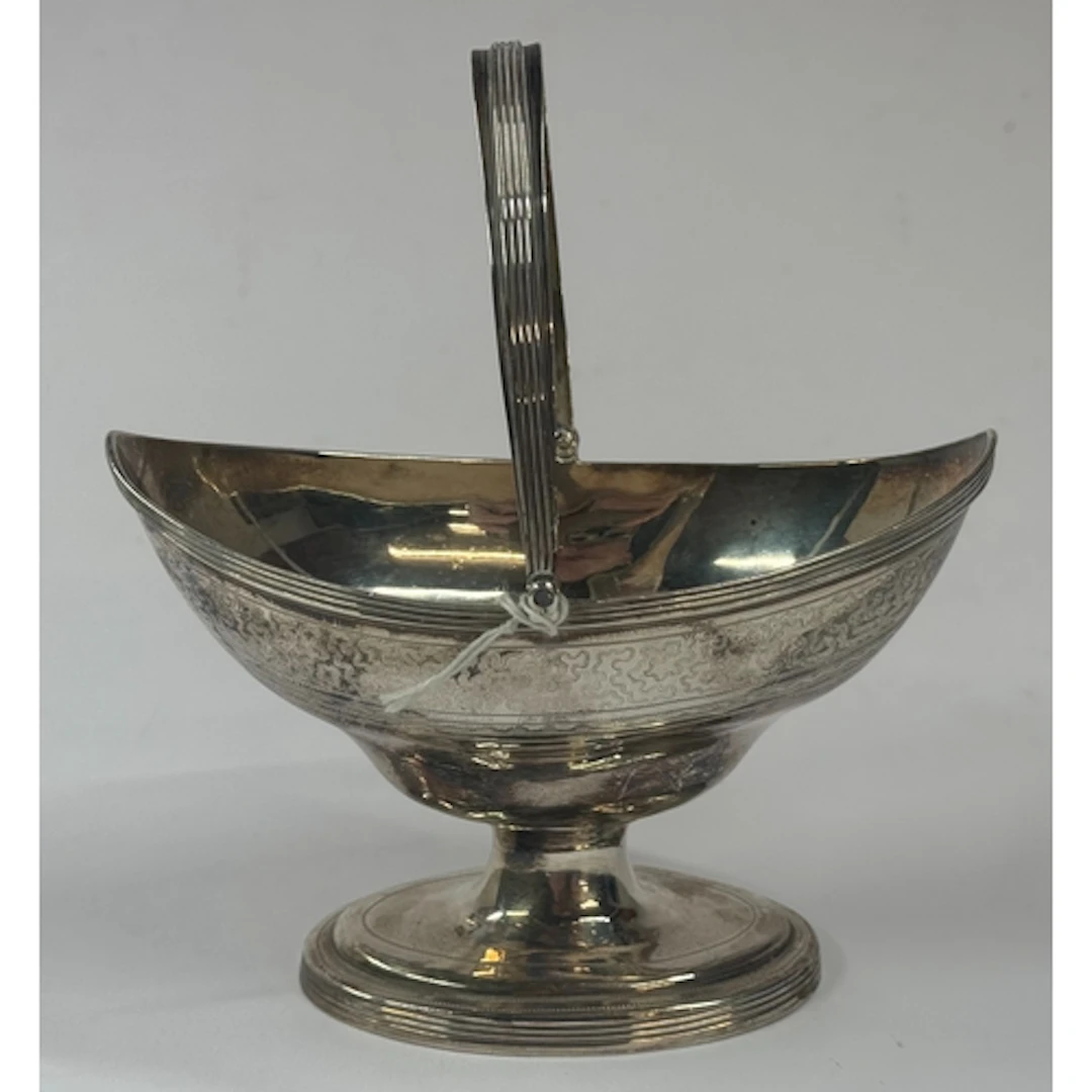 Silver: a Georgian silver sugar basket, Peter and Ann Batema...