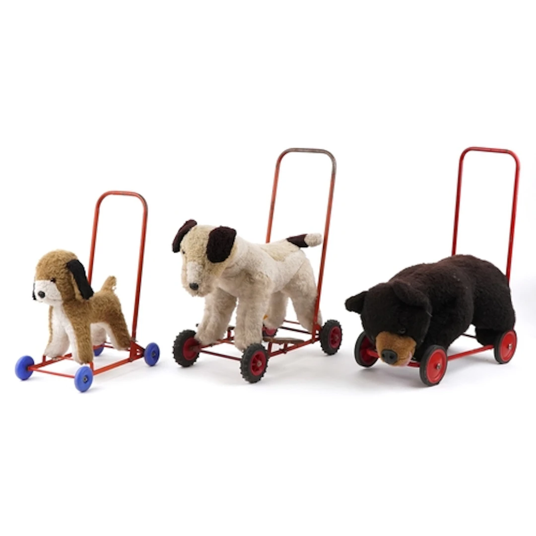 Three vintage push-along children's toys including Dean's Ch...