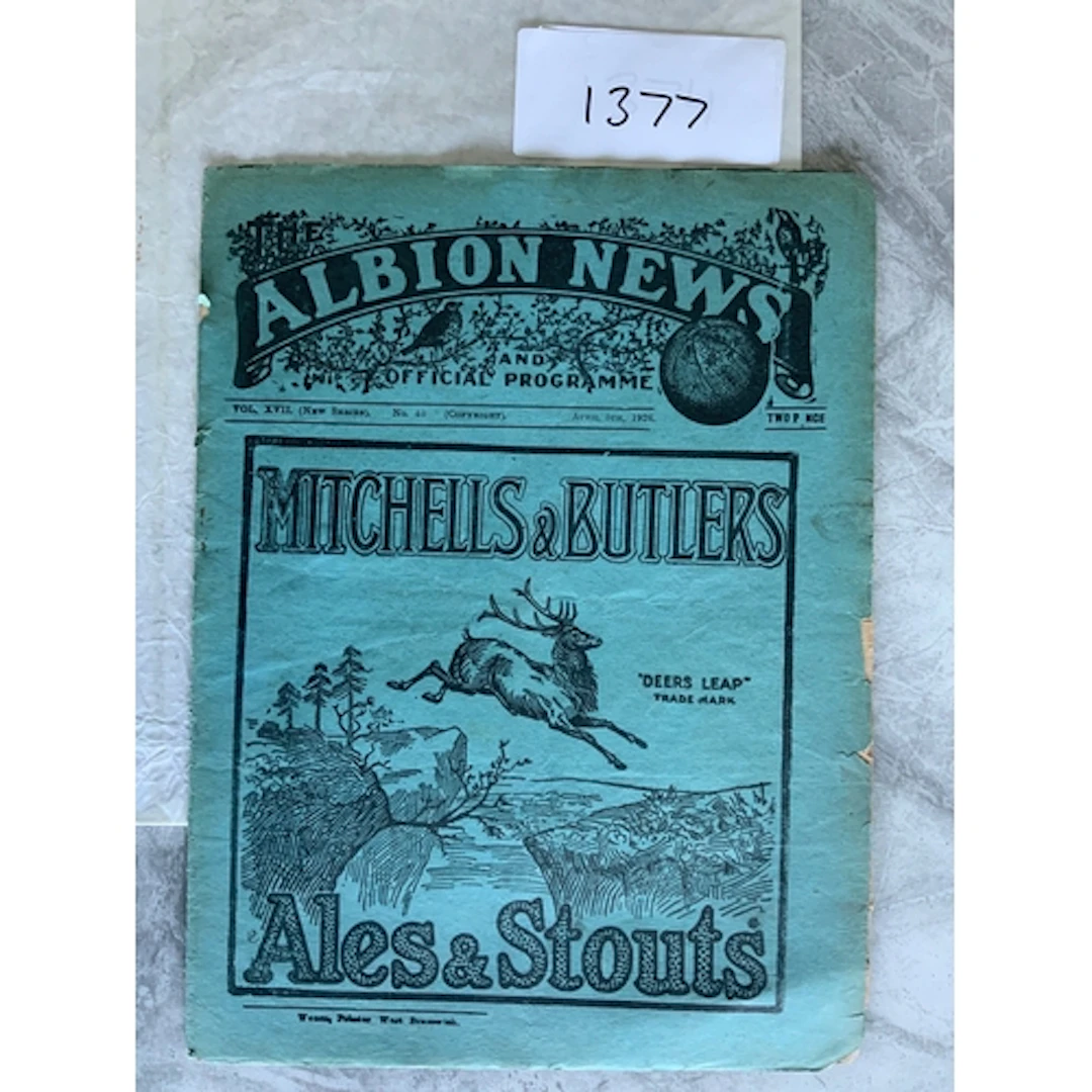 1925 - 1926 West Brom v Tottenham Football Programme: Divisi...