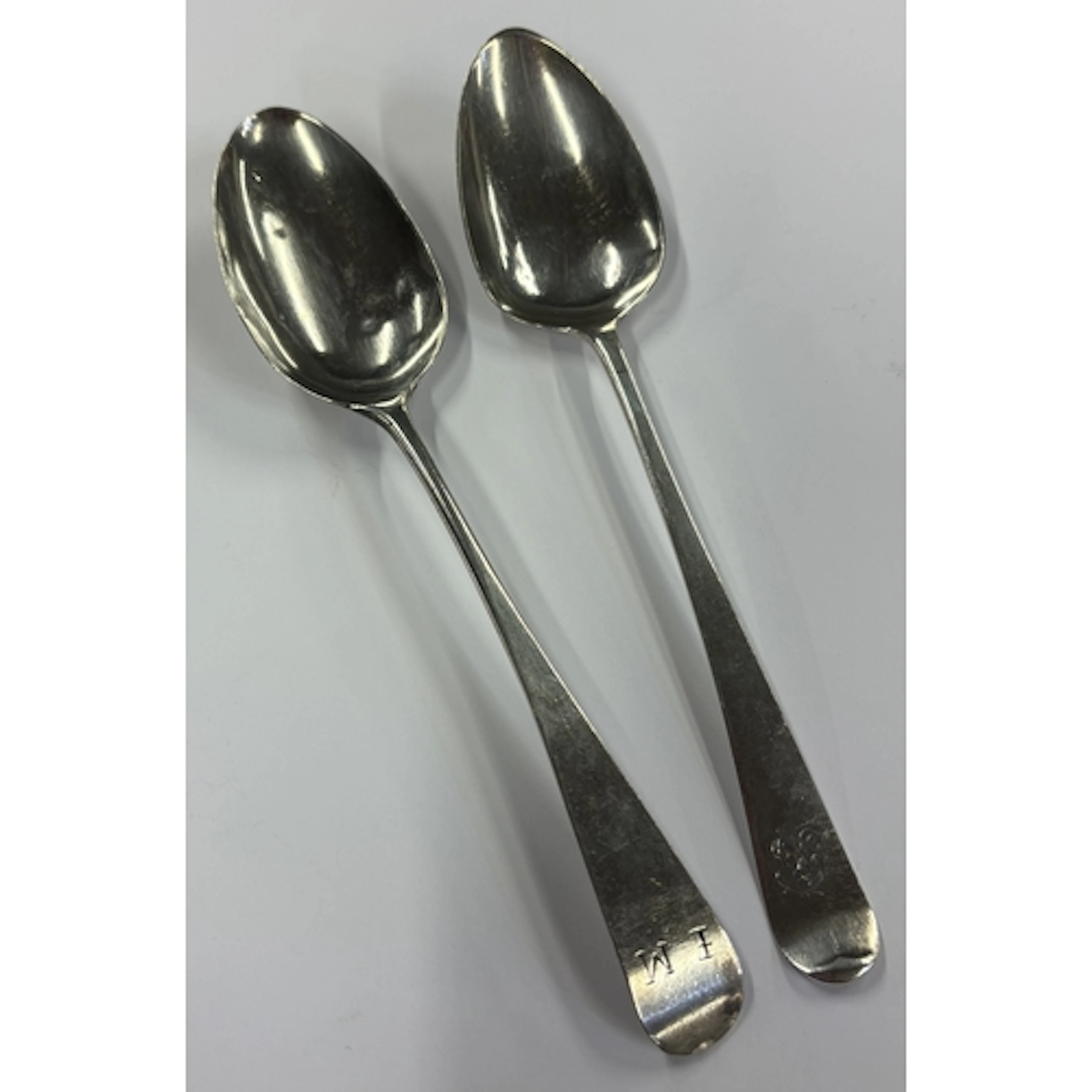 Two Georgian silver spoons. Various dates and makers. Approx...