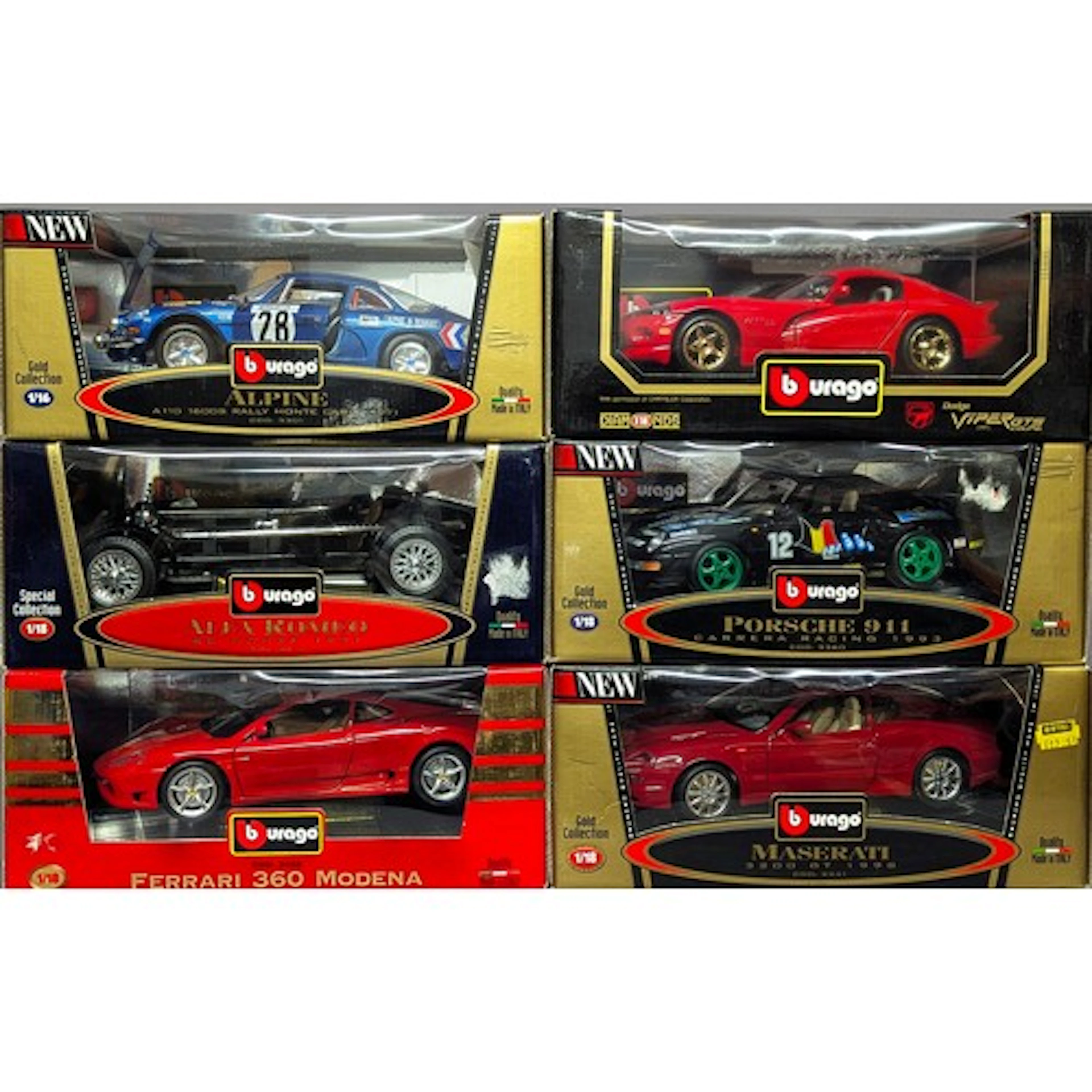Burago - Gold Collection, Maserati 3200 GT, 3341; Porsche 91...