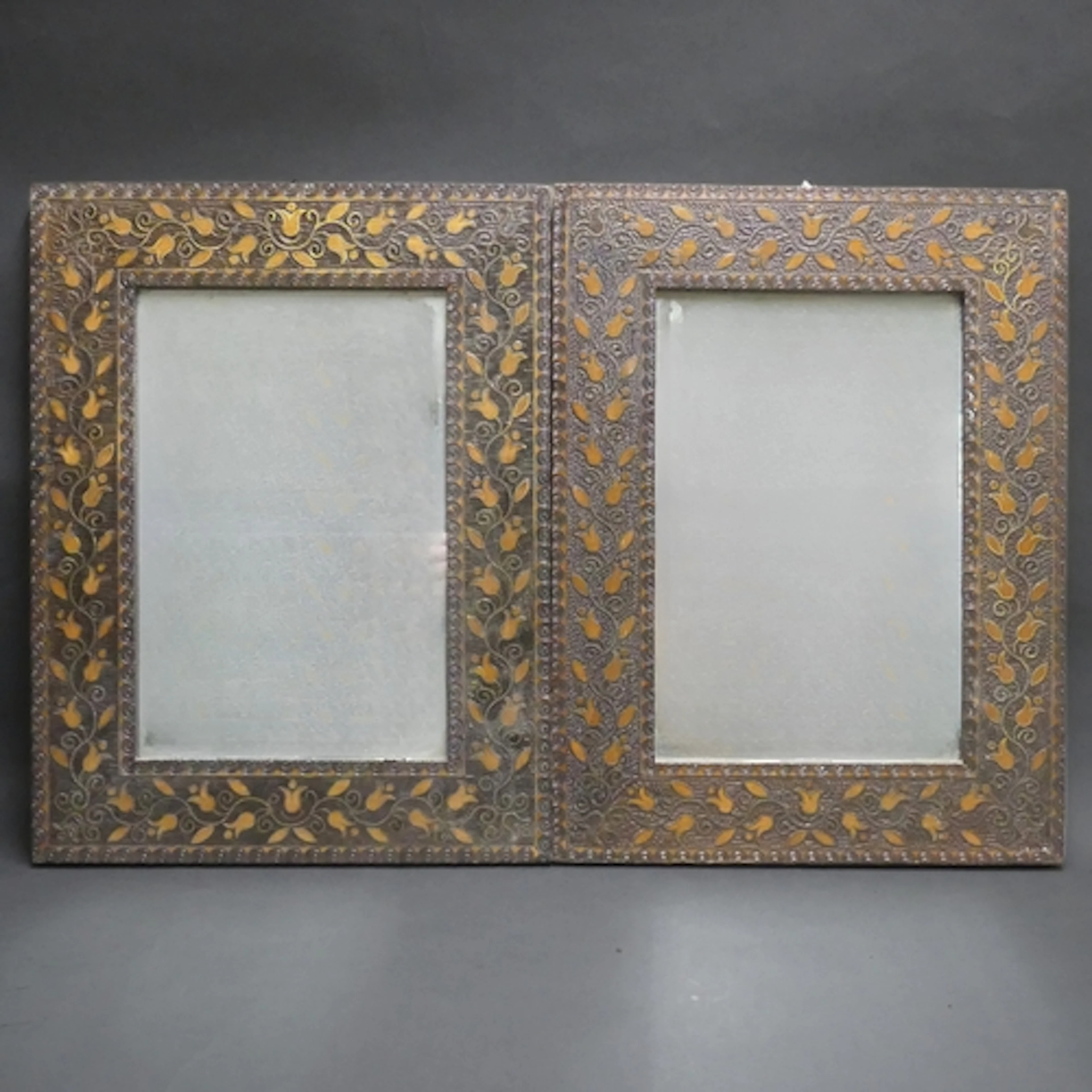 An interesting pair of Art Nouveau oak Polish folk art wall ...