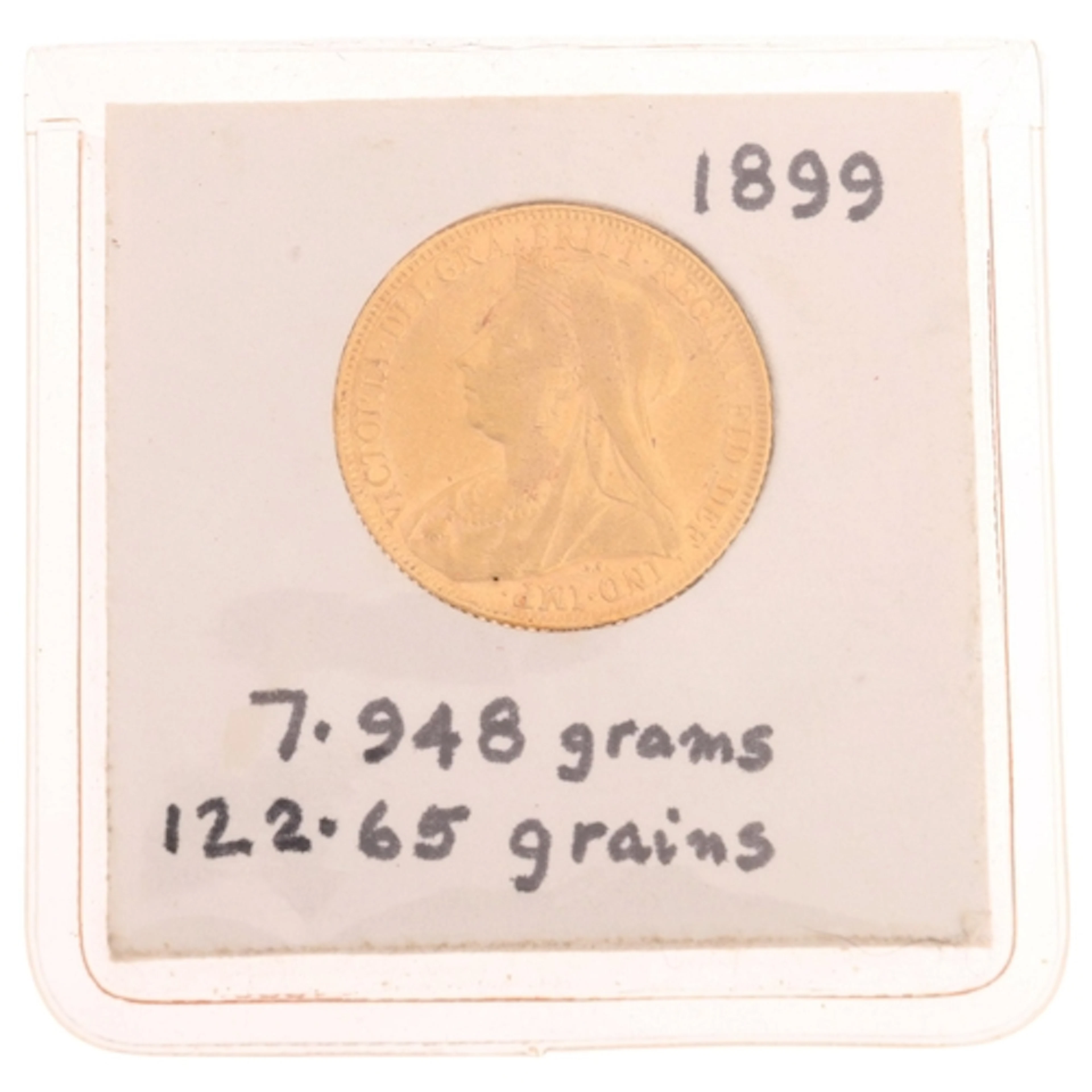 A Queen Victoria 1899 gold full sovereign coin, 7.9g