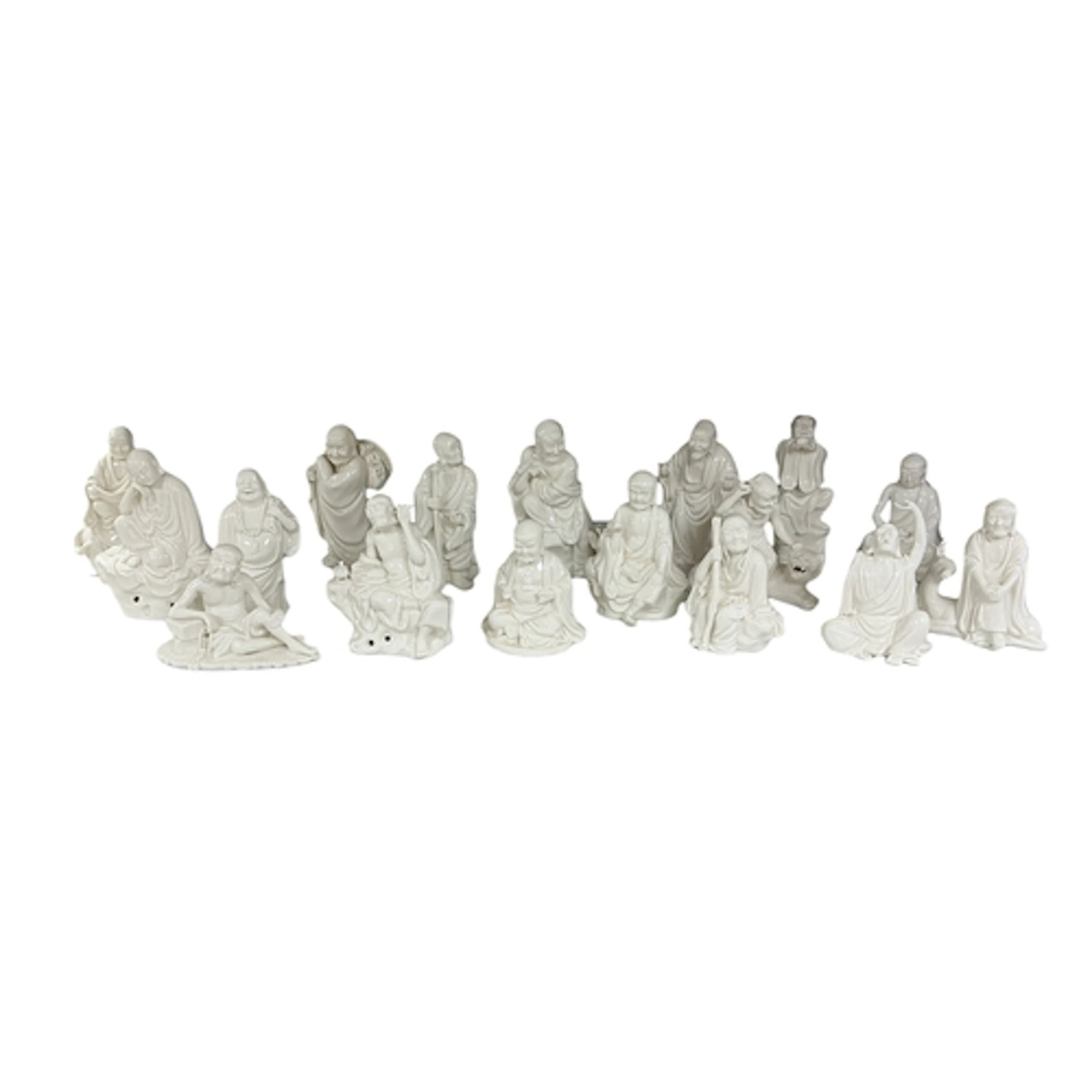 A collection of seventeen Chinese blanc de chine figures of ...