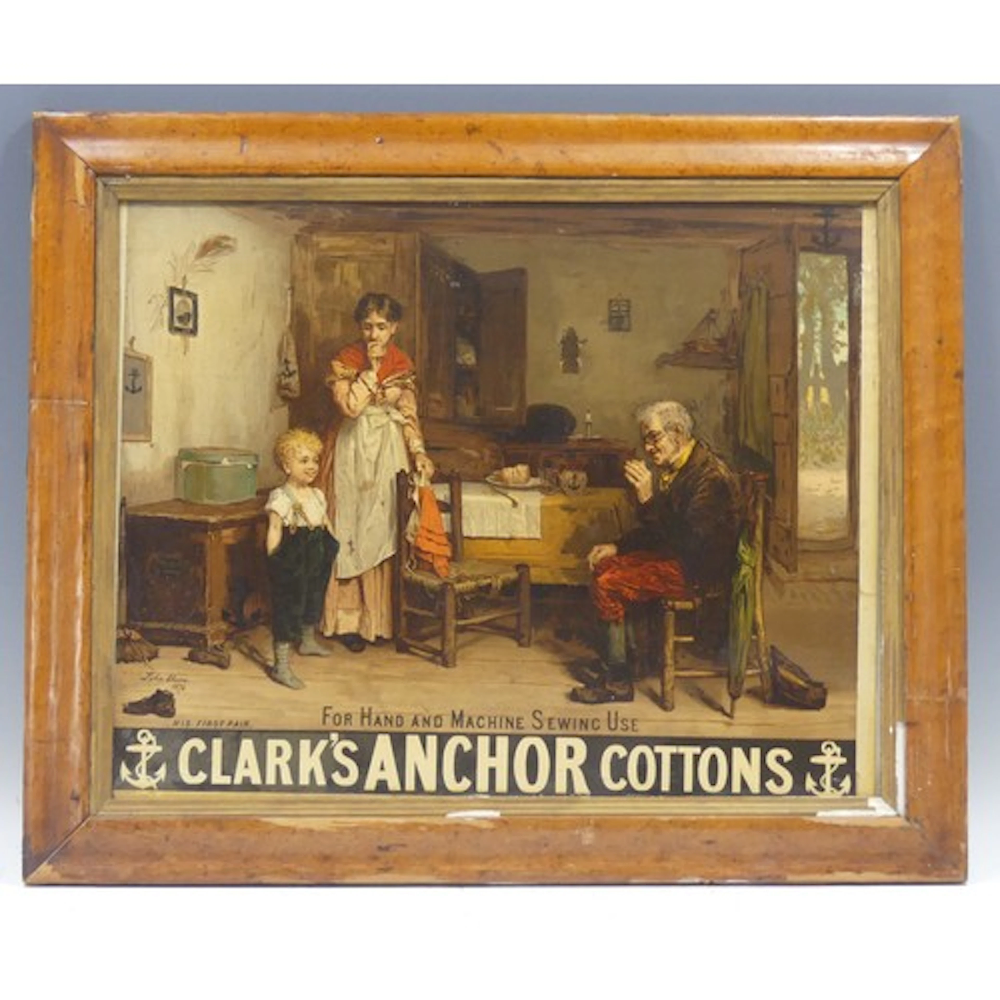An early advertising Poster, 'Clark's Anchor Cottons', desig...