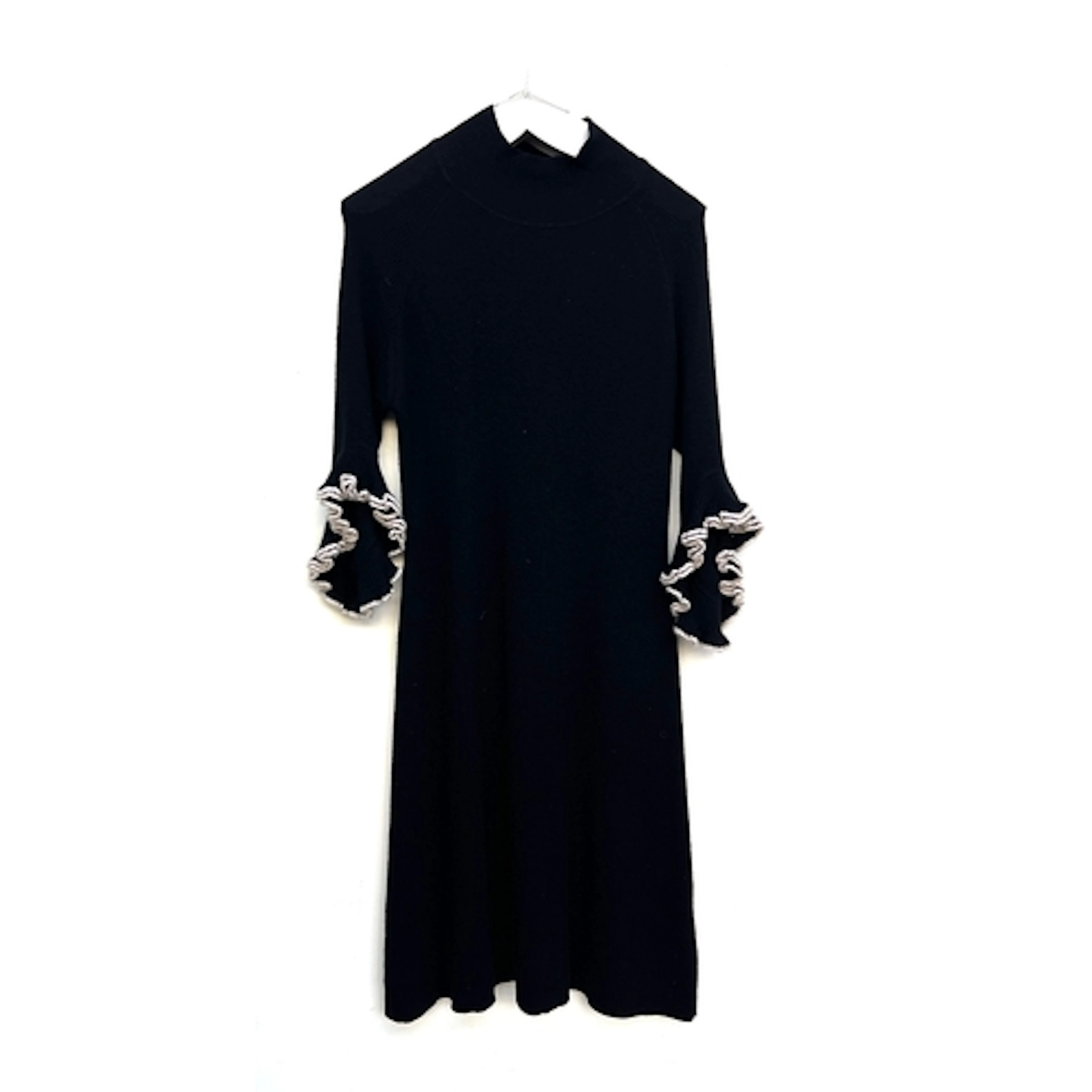 A Milly New York black cashmere dress with three quarter sle...
