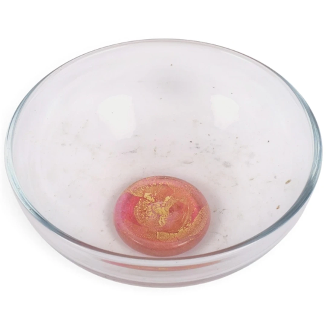 THOMAS GOODE - a large contemporary glass bowl with coloured...