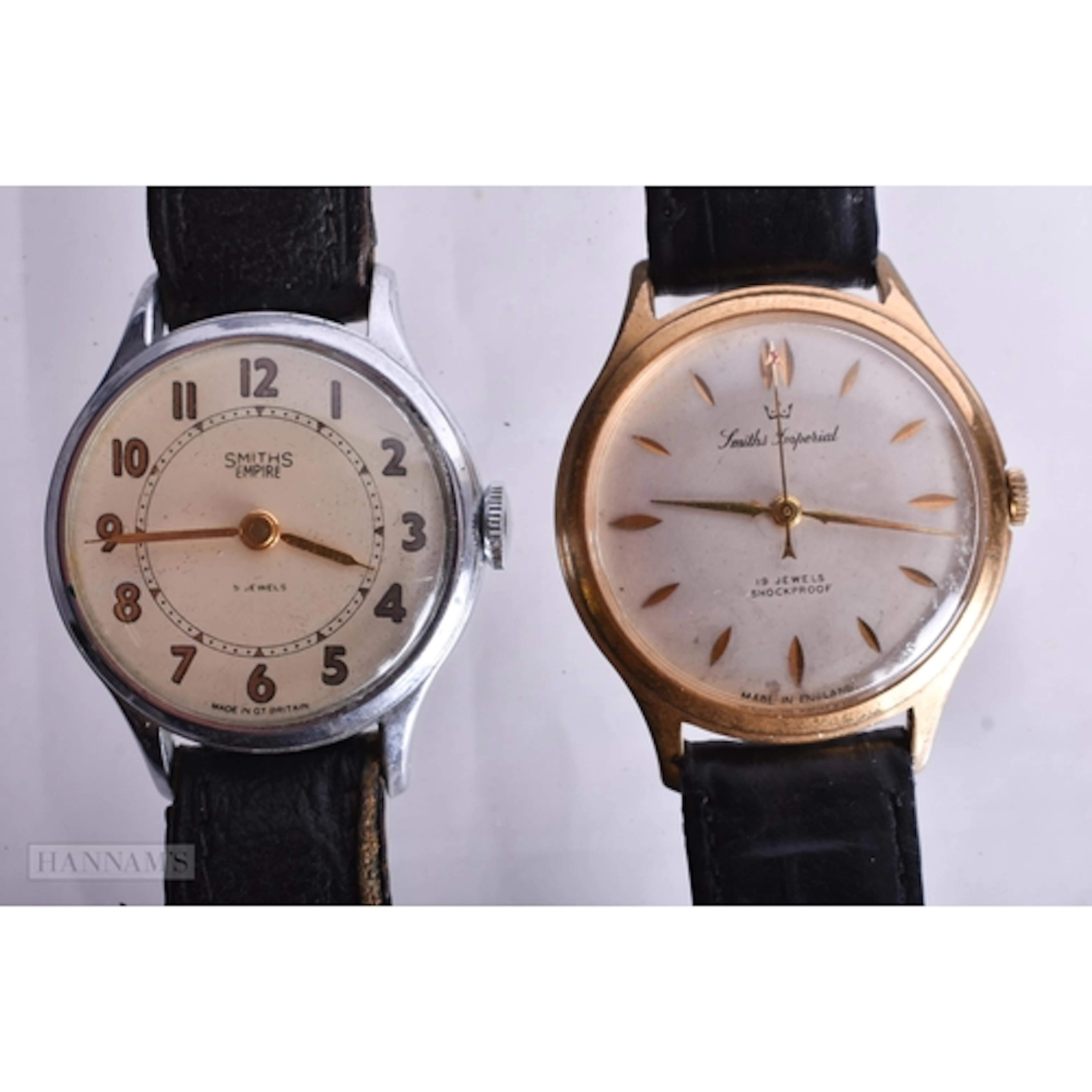 TWO SMITHS WRIST WATCHES. Running. 3.5 cm wide. (2)