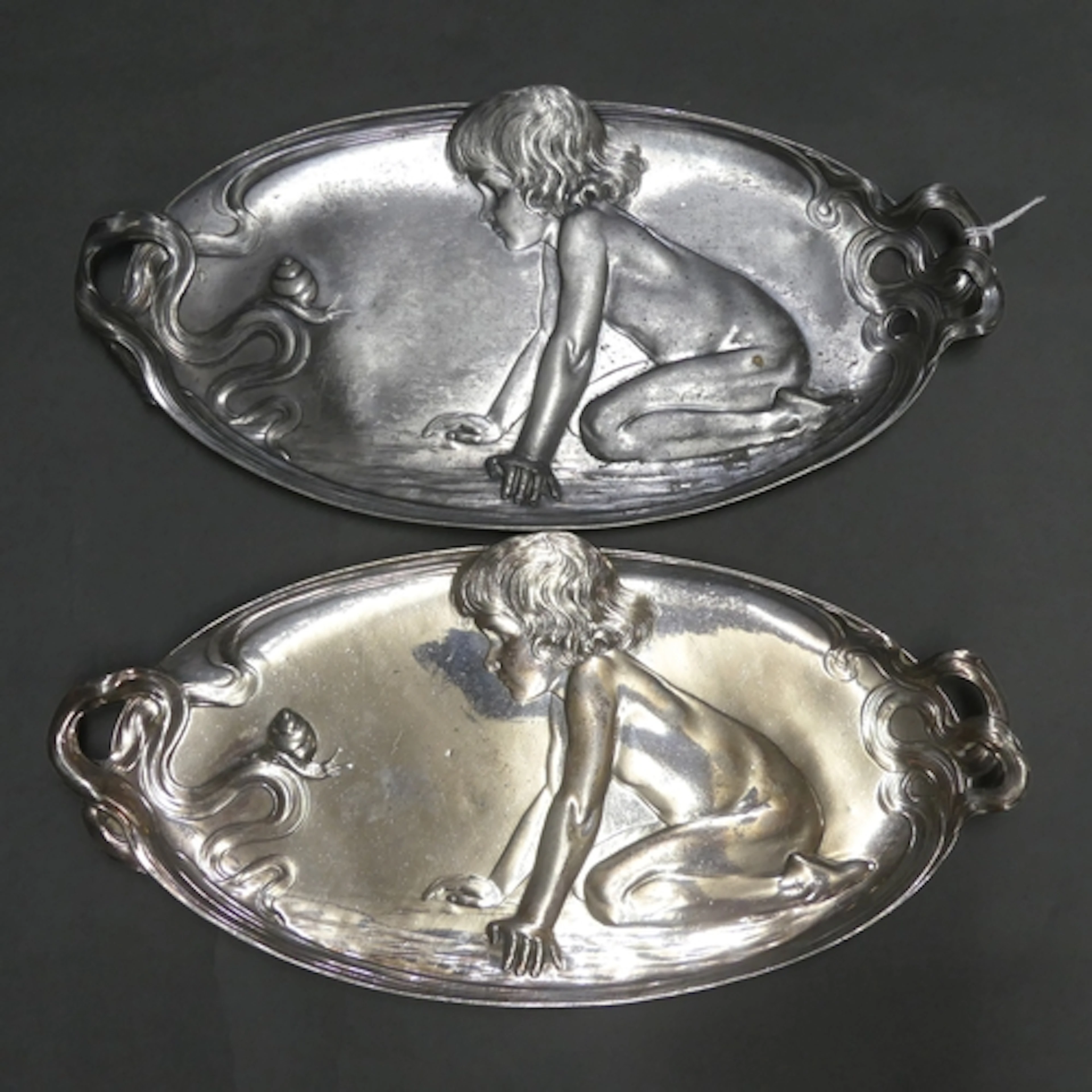 WMF - A pair of silver plated Brittania metal shallow trays,...