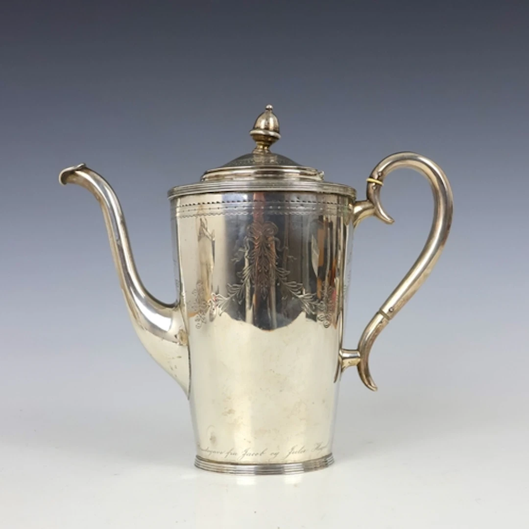 A late 19th/early 20th century Danish silver coffee pot, by ...