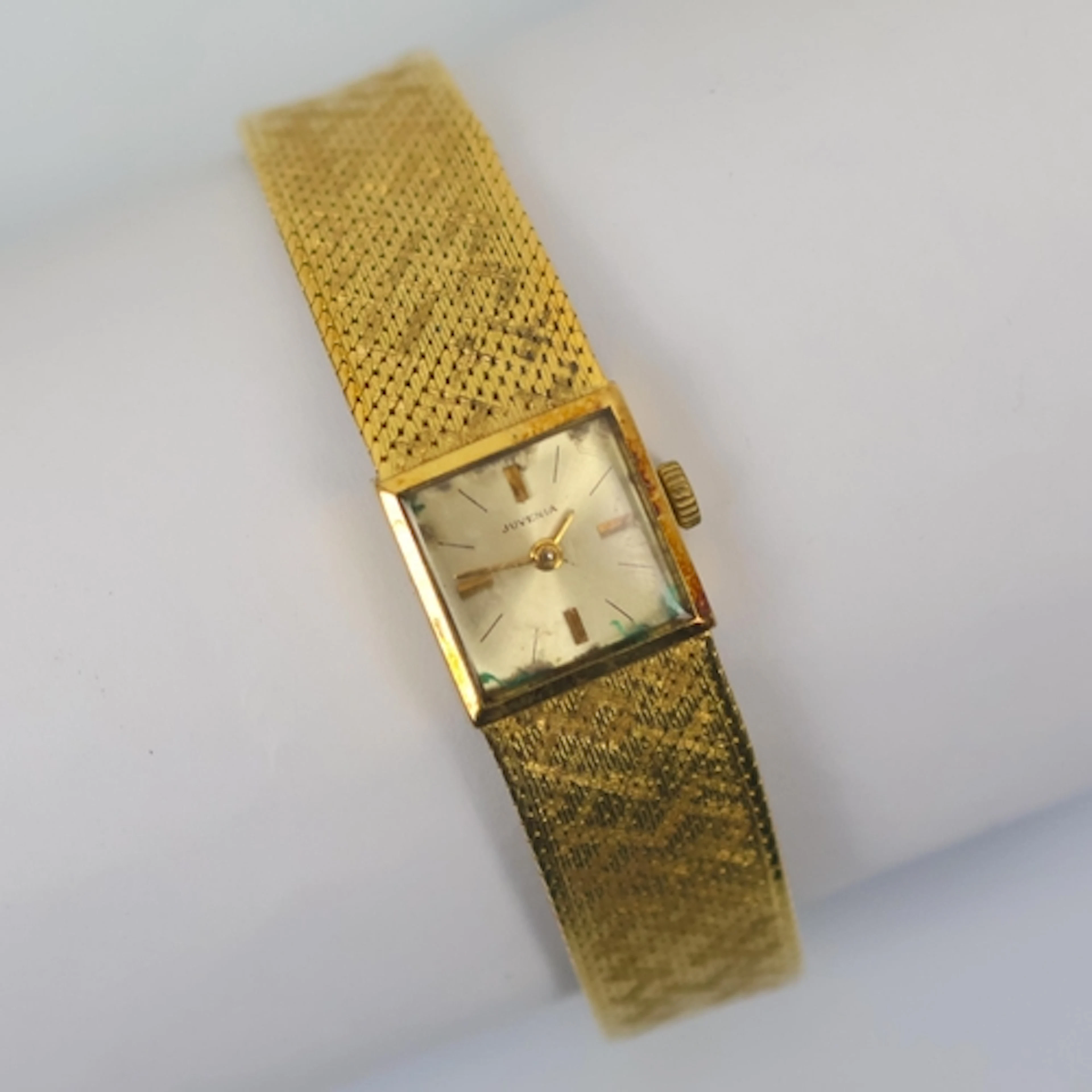 A late 20th century yellow metal Juvenia ladies wristwatch, ...