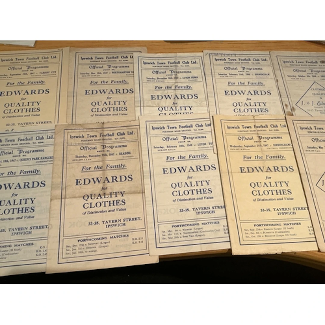 47/48 + 48/49 Ipswich Town Home Reserve Football Programmes:...