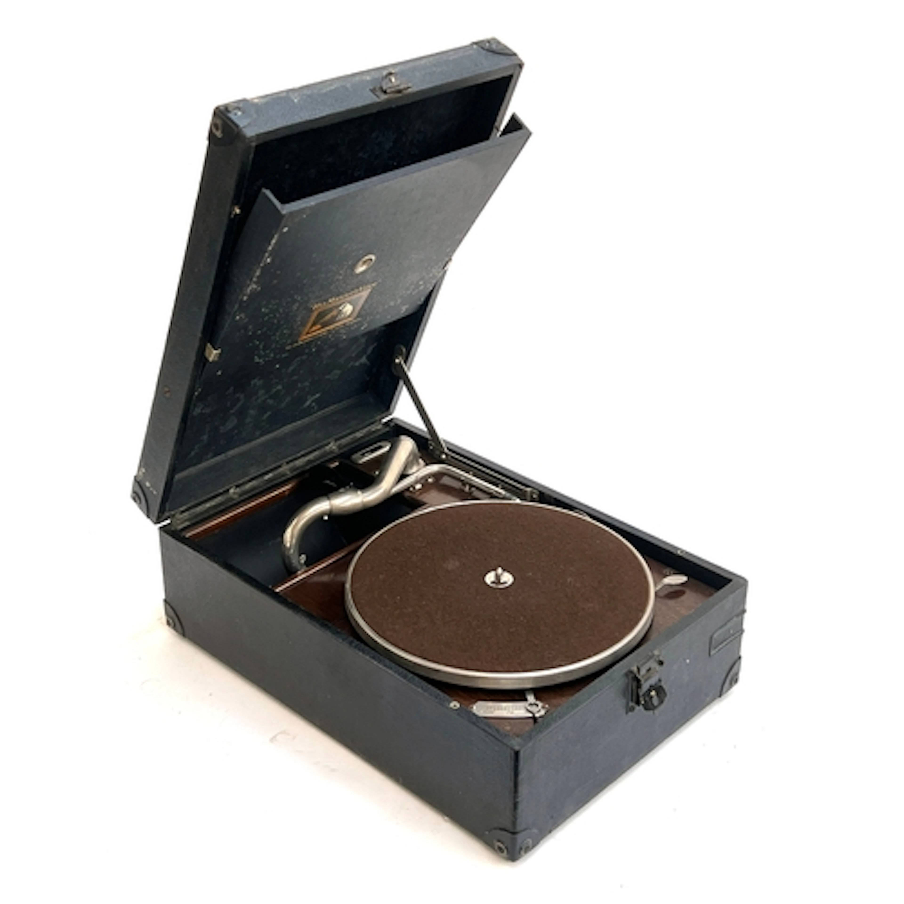 An HMV portable gramophone