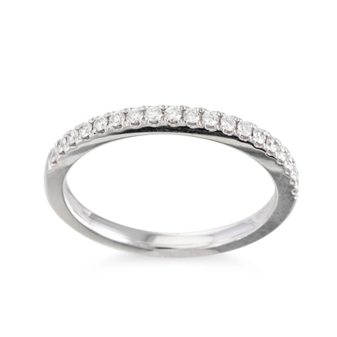 A DIAMOND HALF ETERNITY RING, the round brilliant cut diamon...