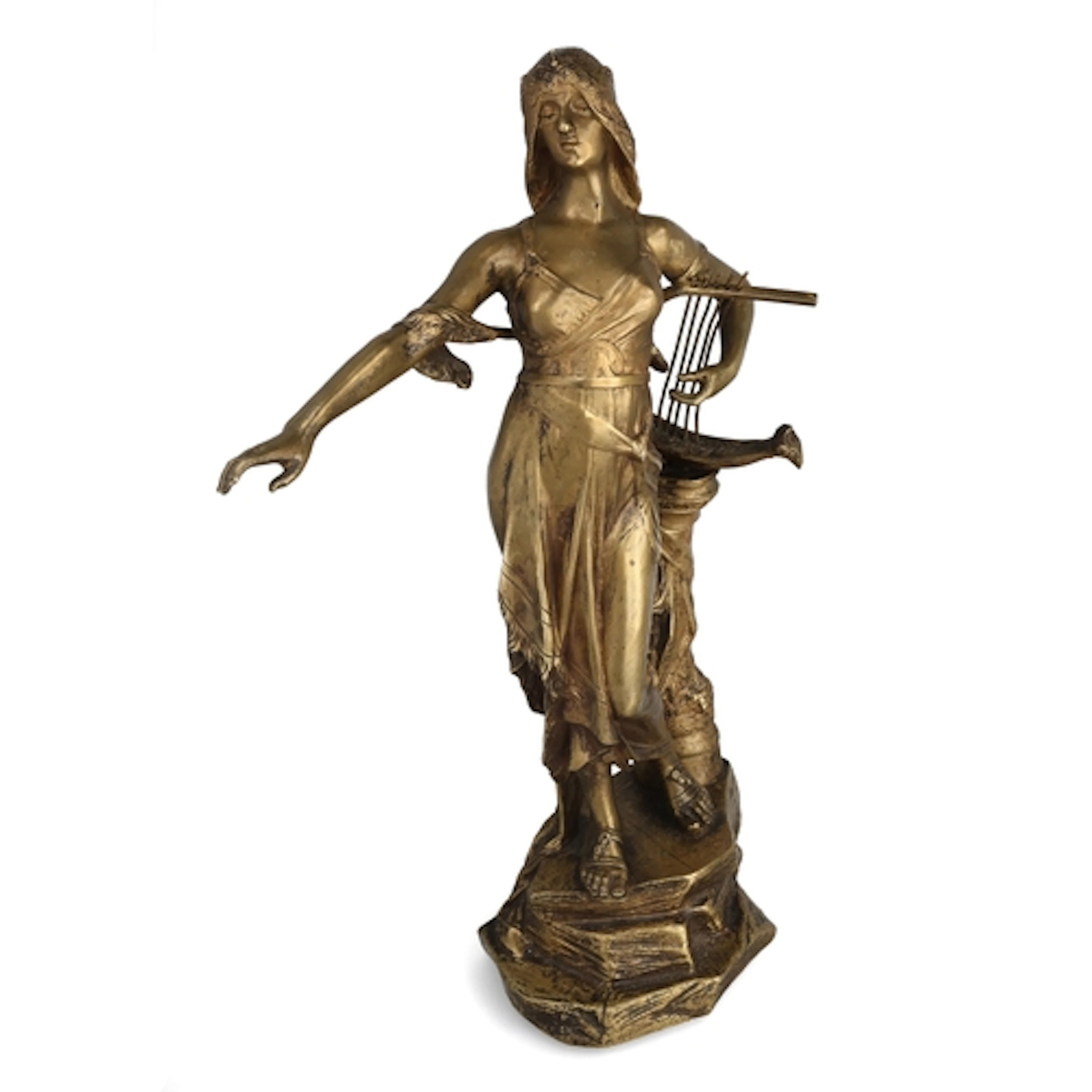 AFTER EDOUARD DRUOT (FRENCH, 1855-1945): "SALOM AT HARP" Gil...