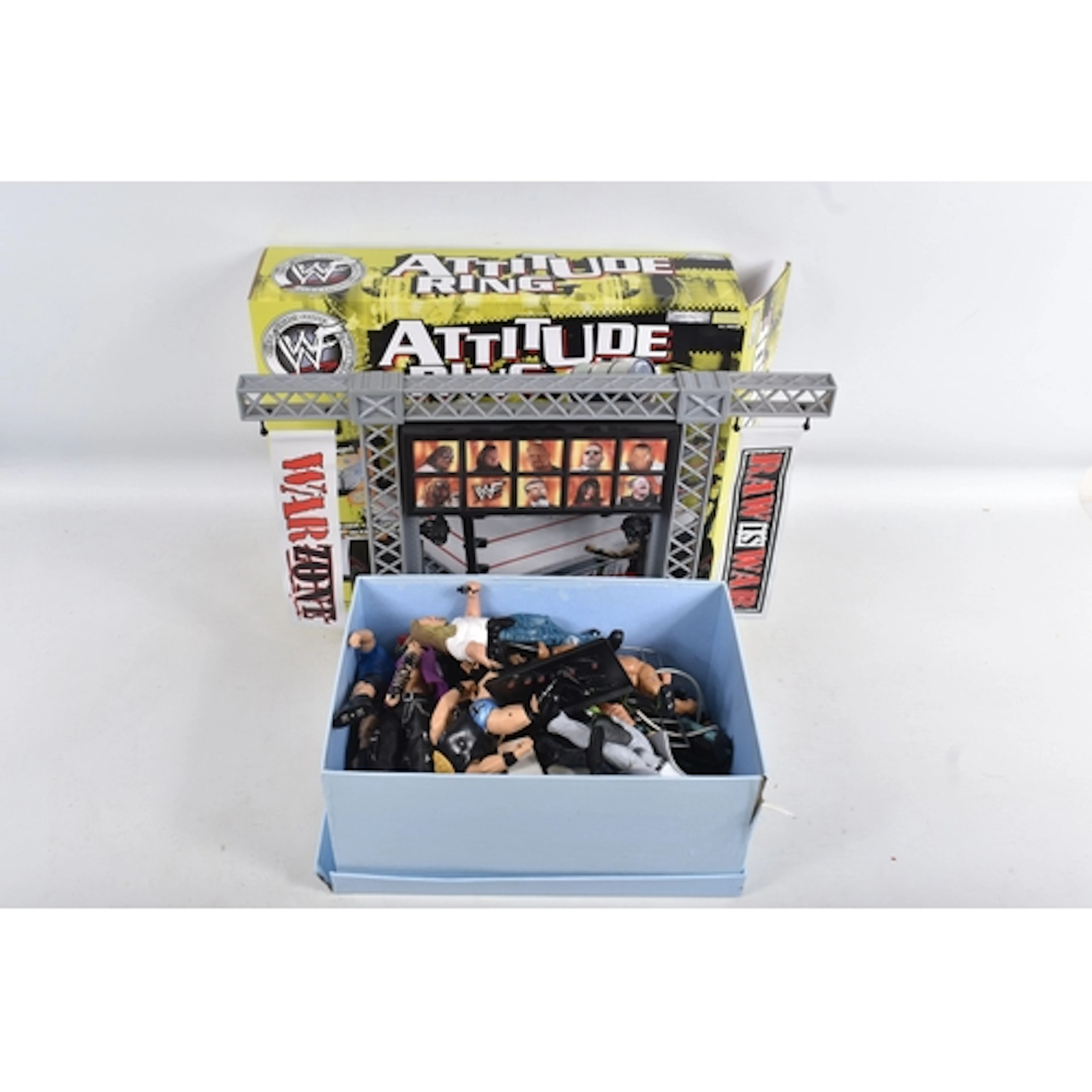 A QUANTITY OF 1990'S WRESTLING RELATED TOYS, to include a bo...