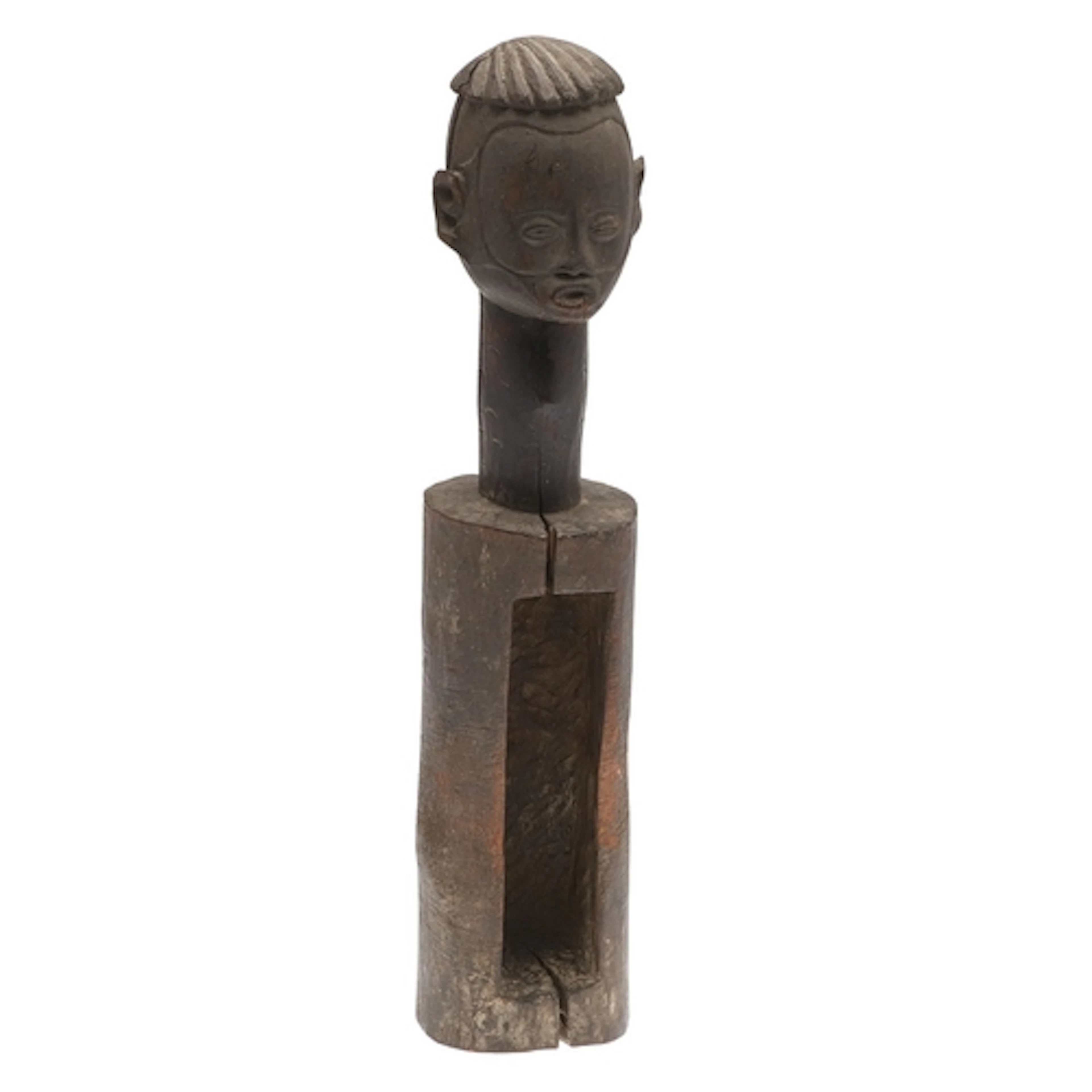 A 19TH CENTURY AFRICAN SLIT DRUM OF THE YAKA PEOPLE. An Afri...
