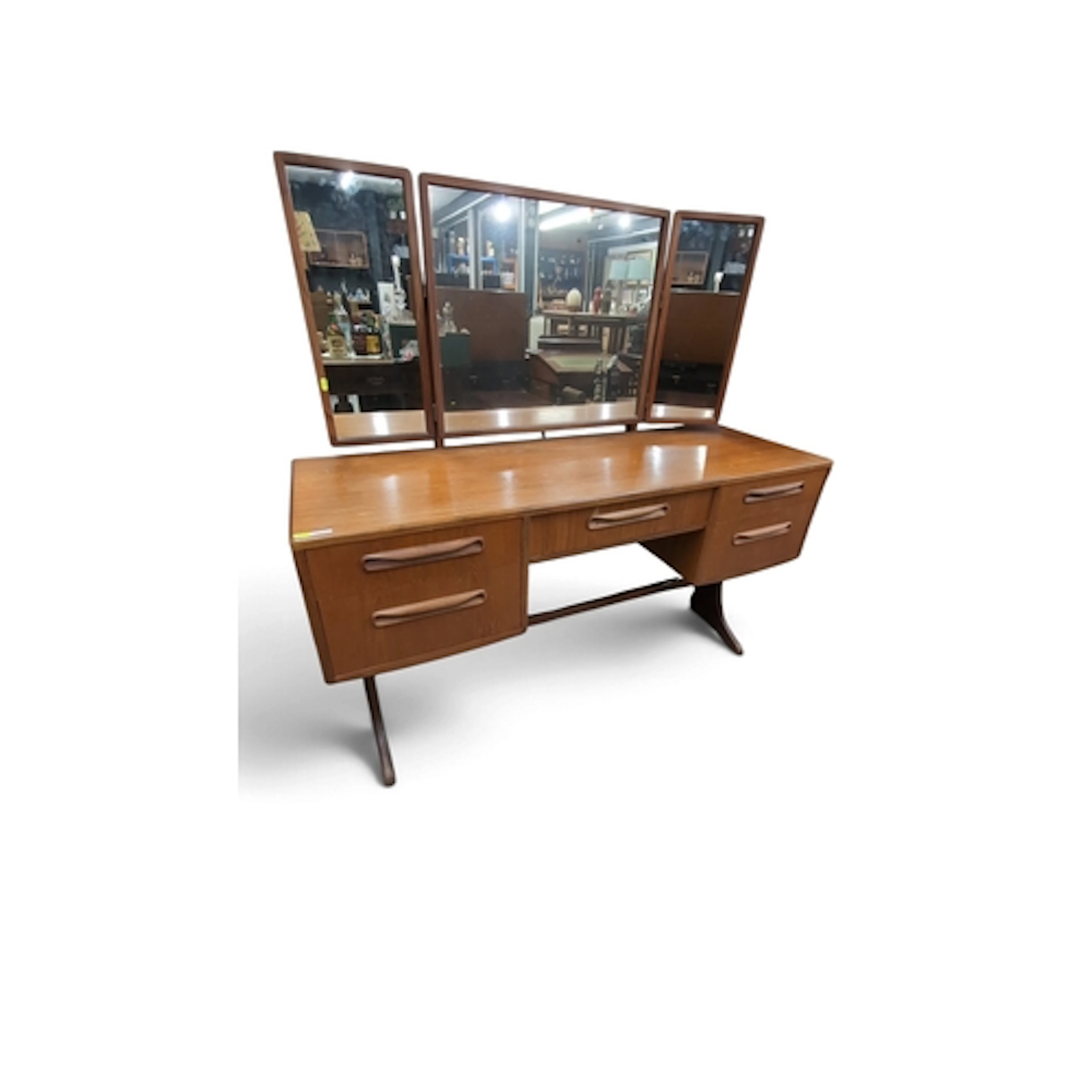 Mid-century G-Plan Fresco teak dressing table with a hinged ...