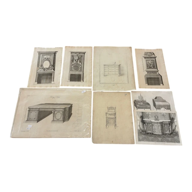 A group of 18th-19th century French drawings, prints and boo...