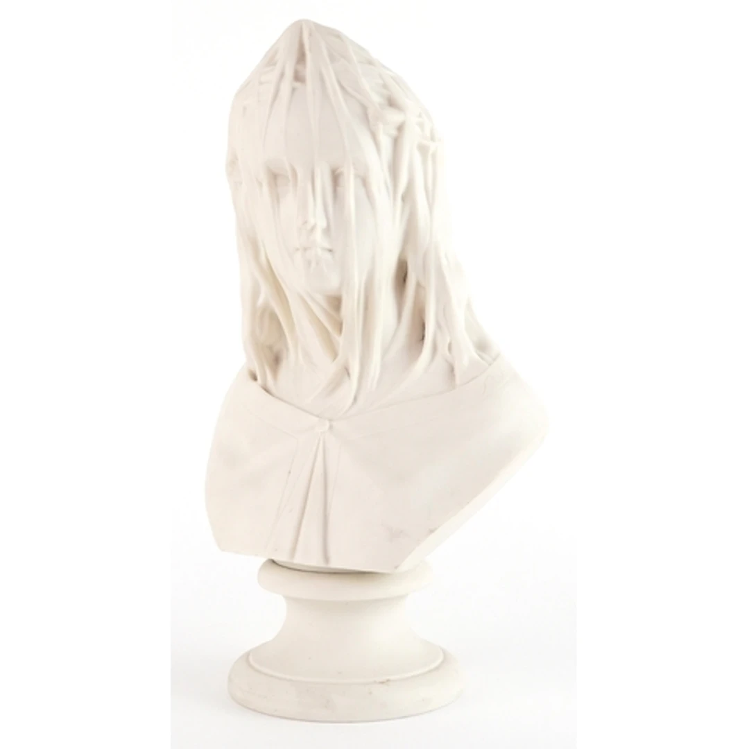 19th century parian porcelain bust - The Bride, 29cm high.