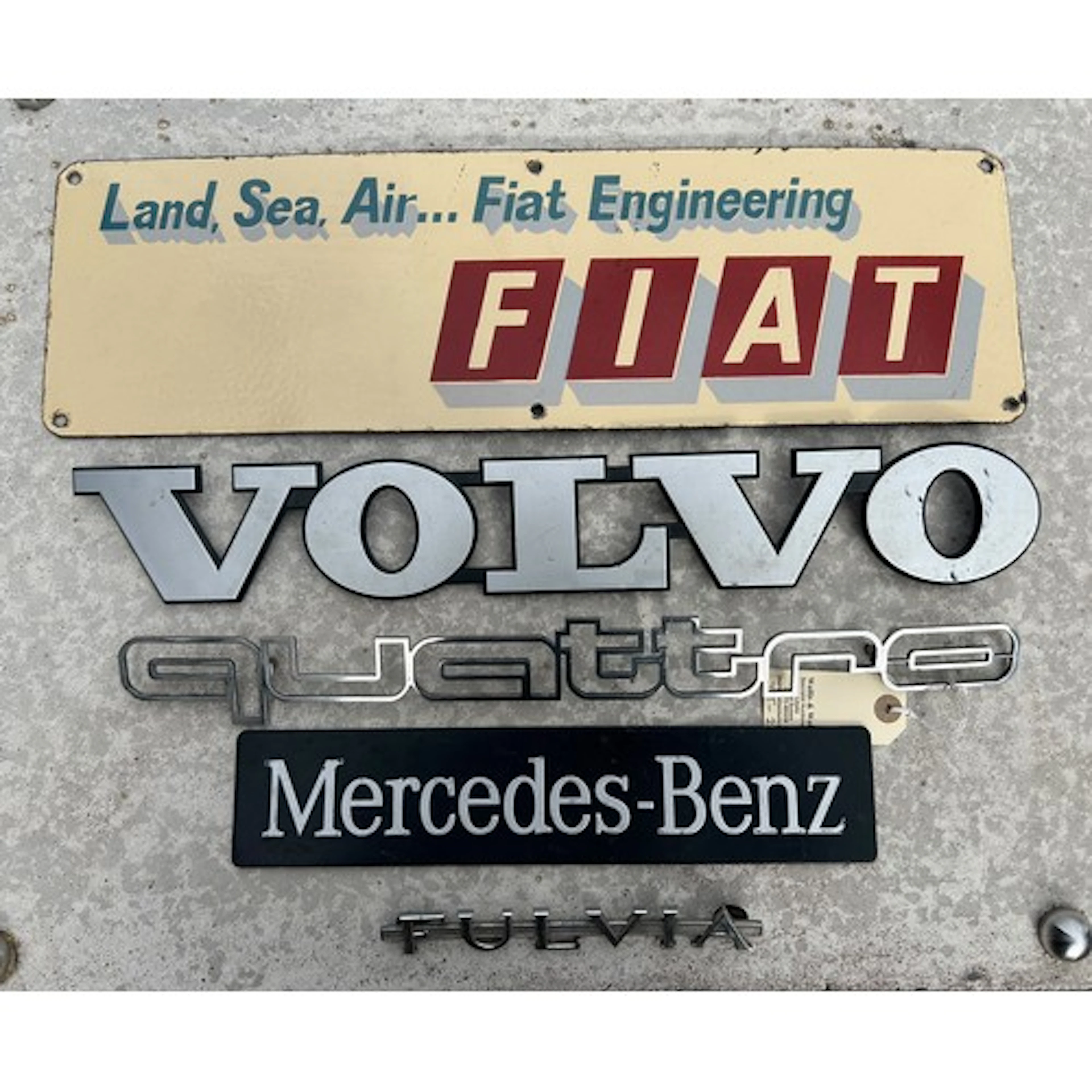20 car badges from overseas manufactures inc, Fiat-land, Sea...
