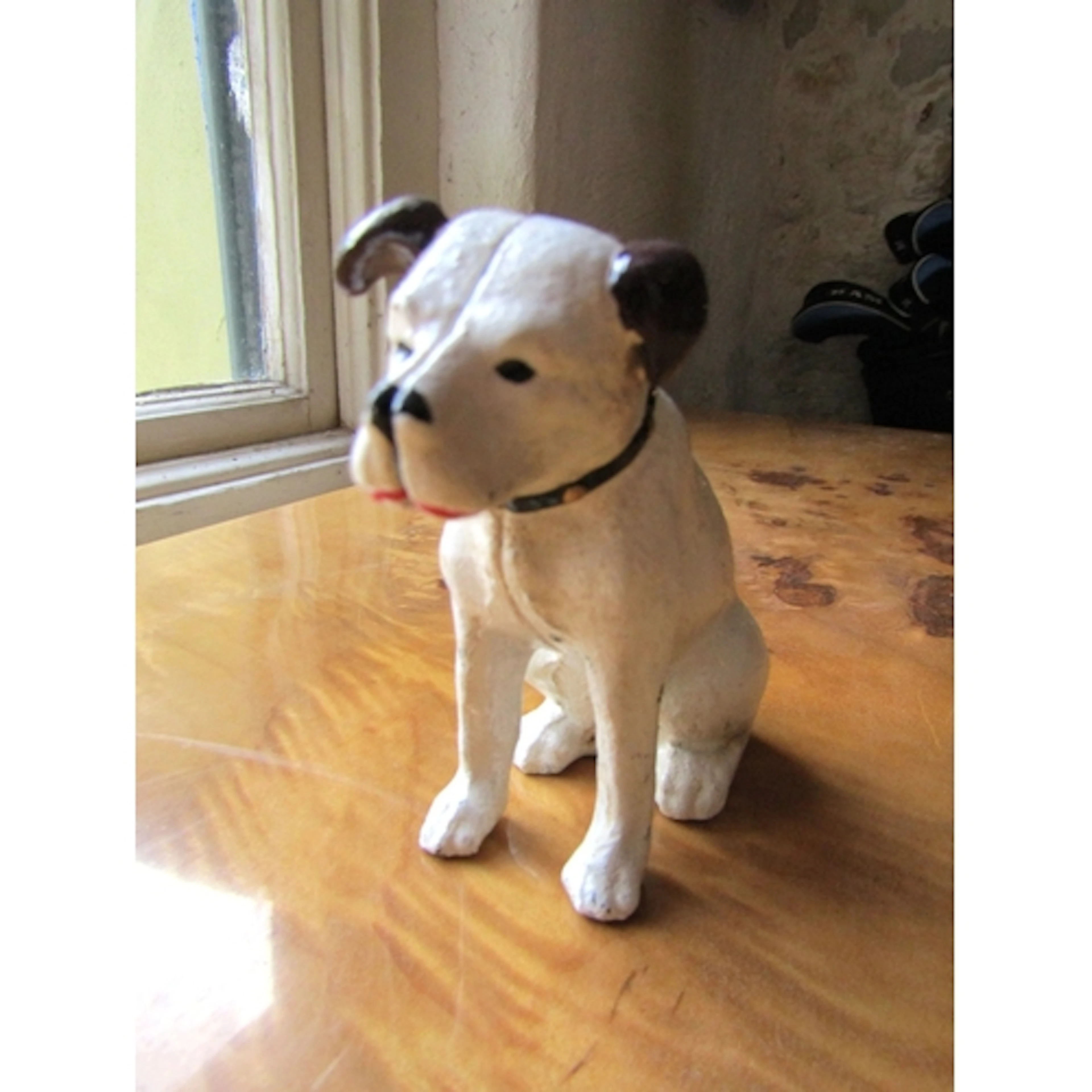 Cast Iron Money Box of Seated Terrier Dog
