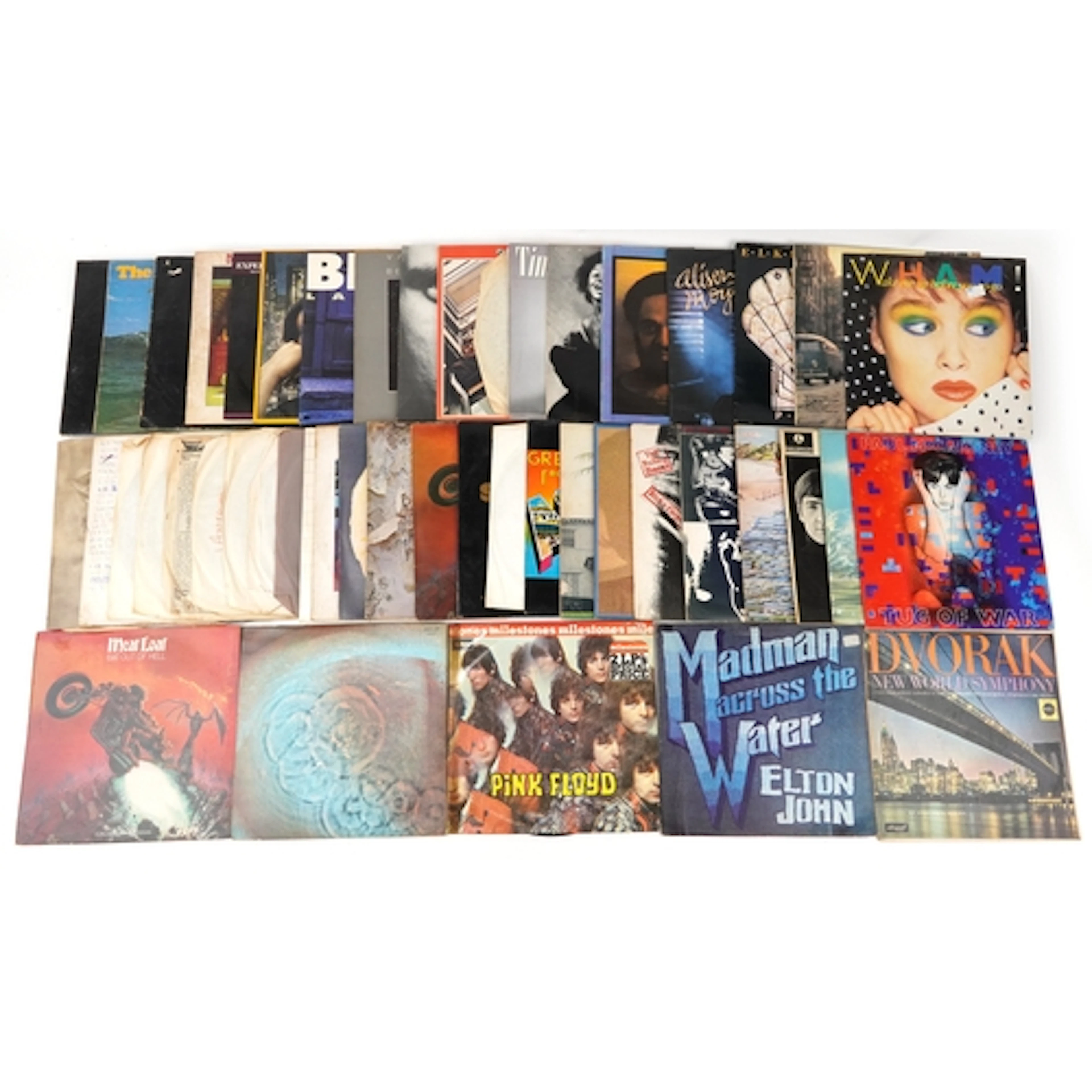 Collection of vinyl LP records including Pink Floyd, Elton J...