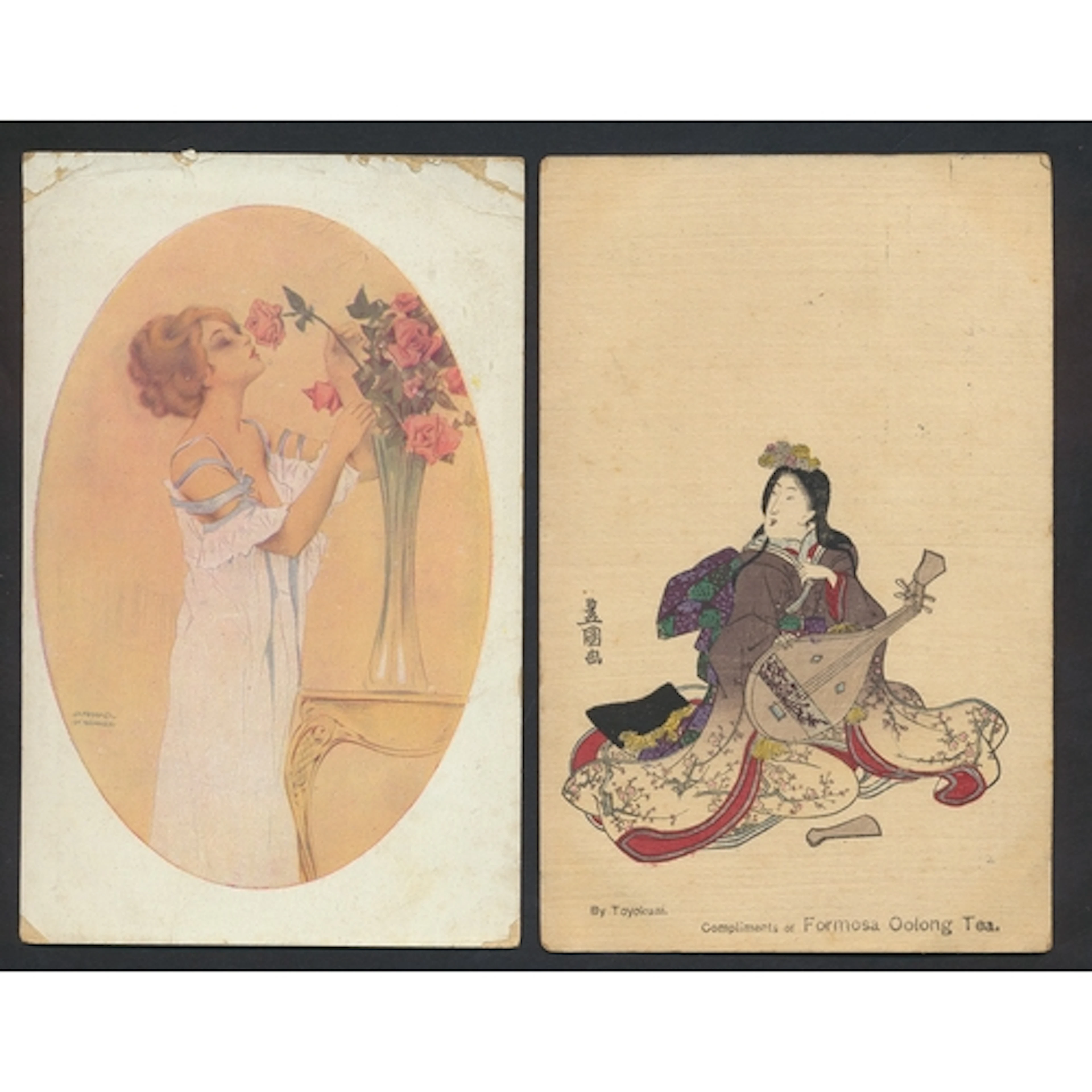 Misc. coln. of loose vintage cards, with artist drawn, ptd a...