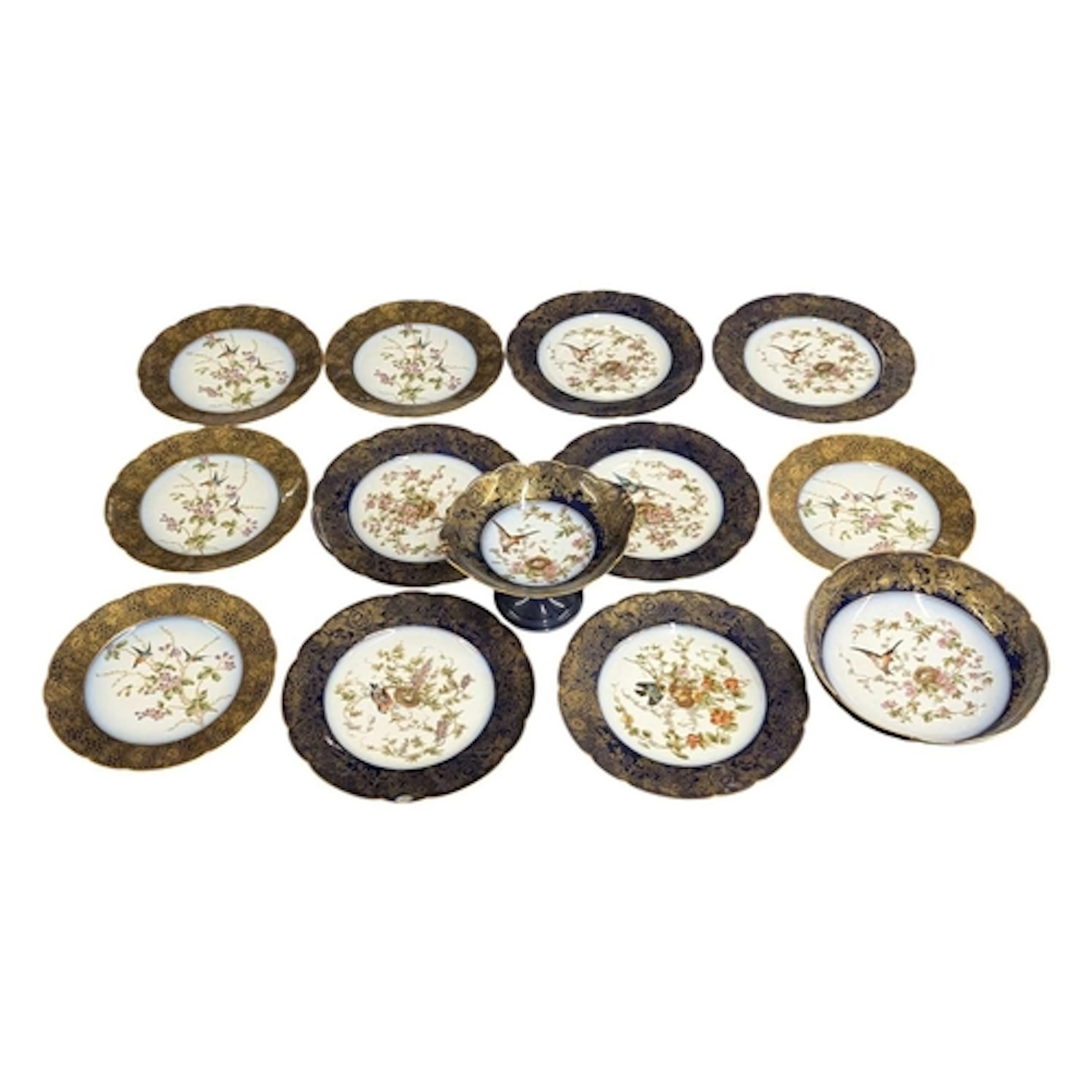 Limoges, France - A collection of vintage 20th century cobal...