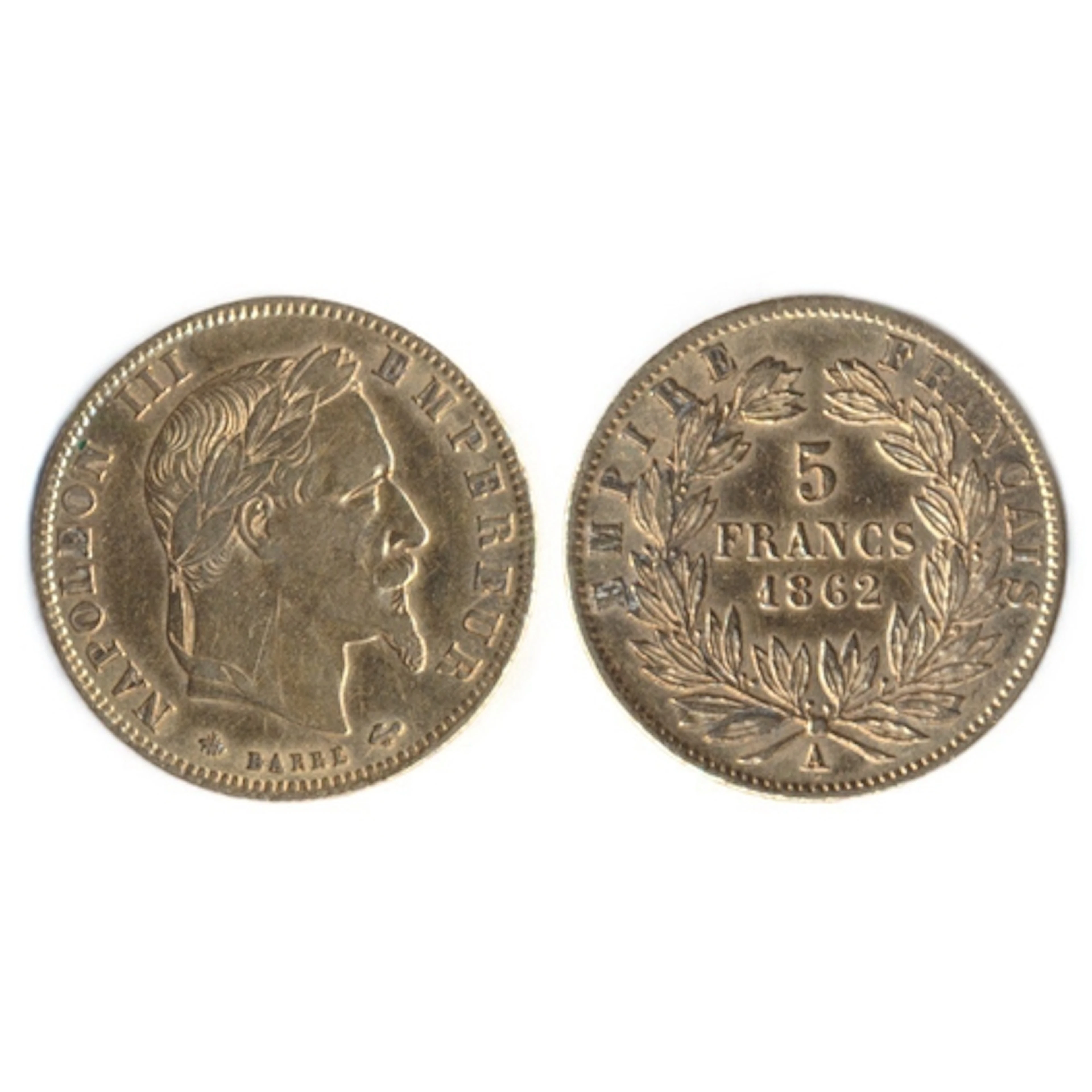 Investment Gold Lot - documents required. 1862 5 Francs, ver...