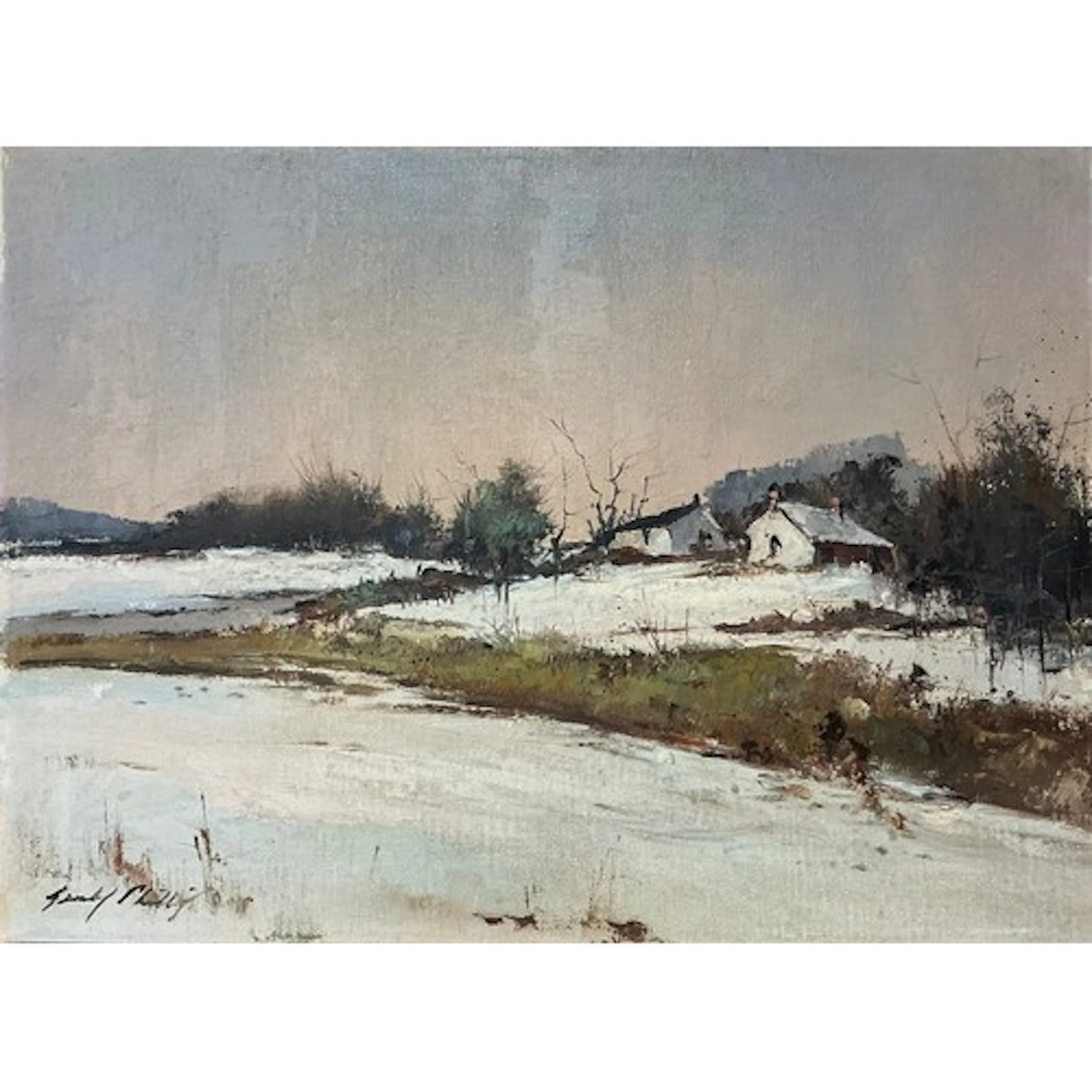 Gerald Phillips (British, Contemporary) Farmhouses in Winte...